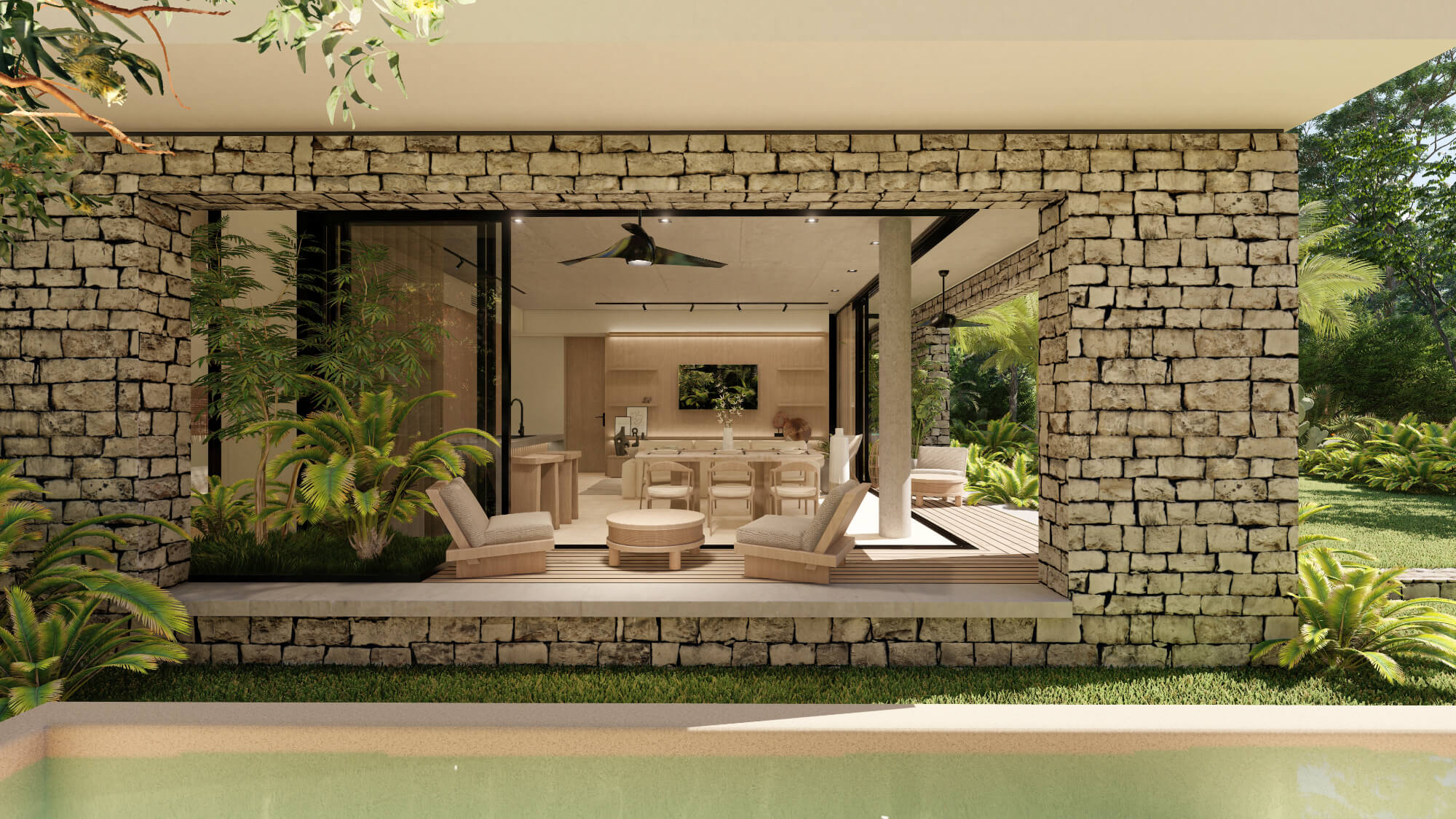 Condominium with cenote, pool, 400 meters from the beach, on the golf course, pre-construction-sale Playacar