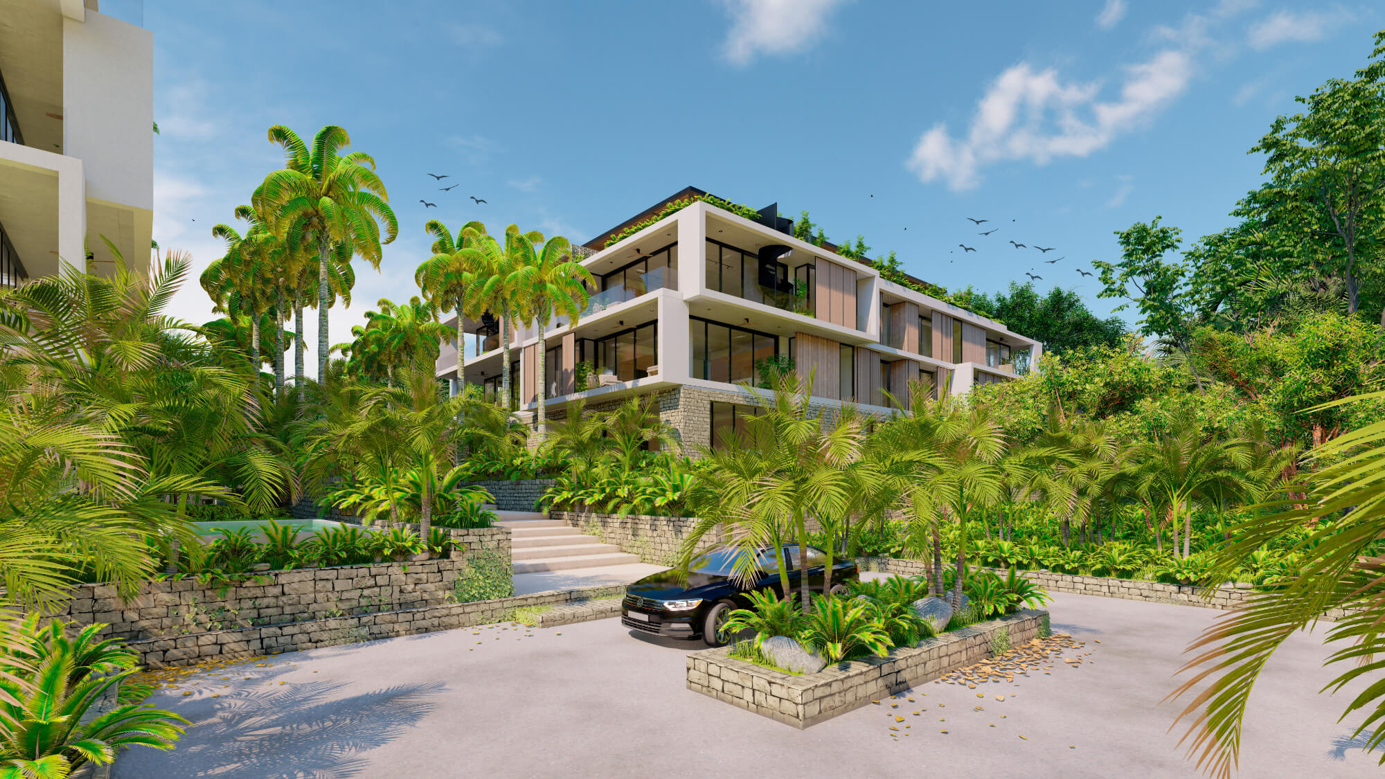 Condominium with private pool, panoramic terrace, in Playacar, clubhouse with 4 pools, playground for children, Pet zone, gym, clubhouse, re