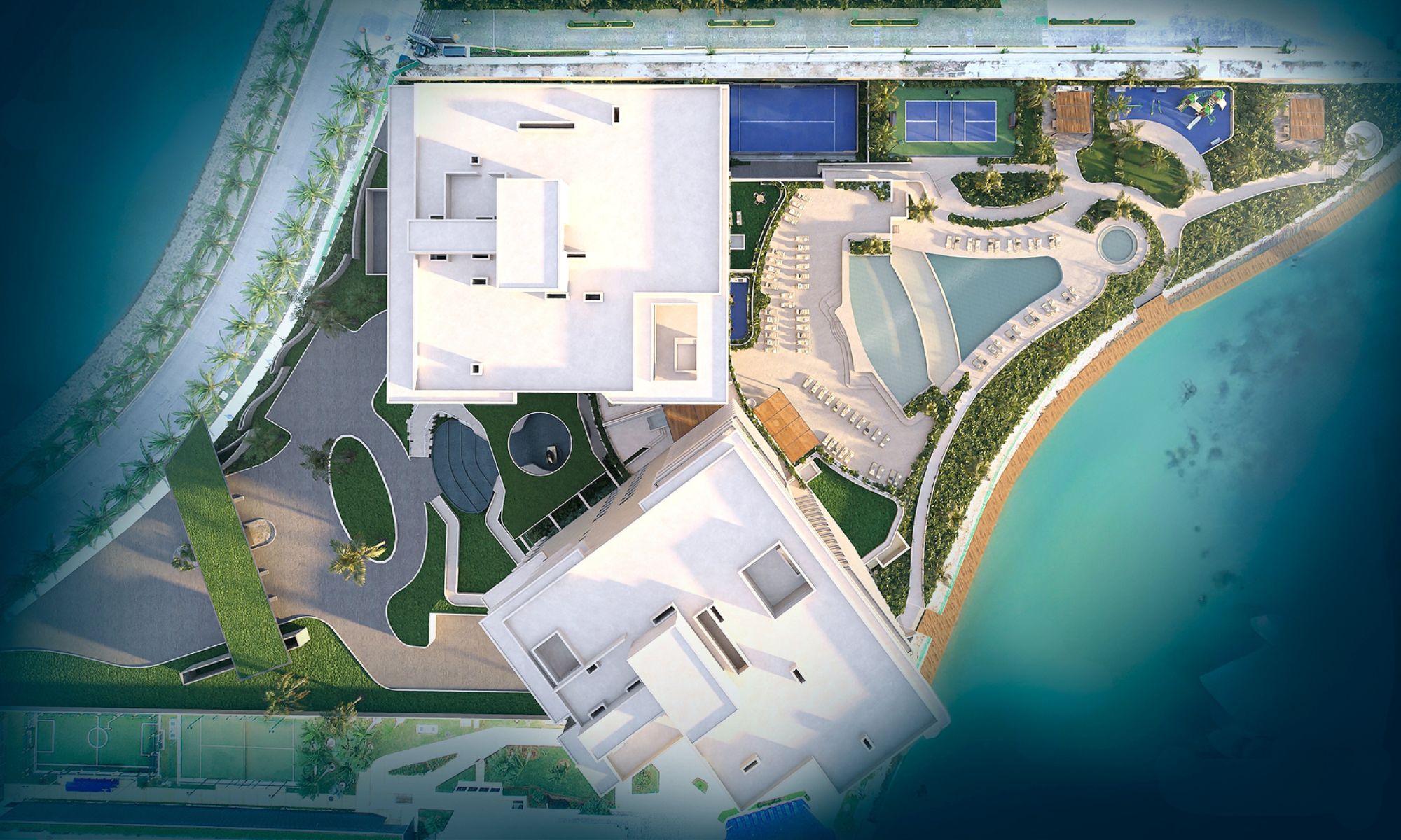 Ocean view condo with dock, sports courts, adults pool, close to golf, marina,  beach club, for sale Puerto Canc&uacute;n.