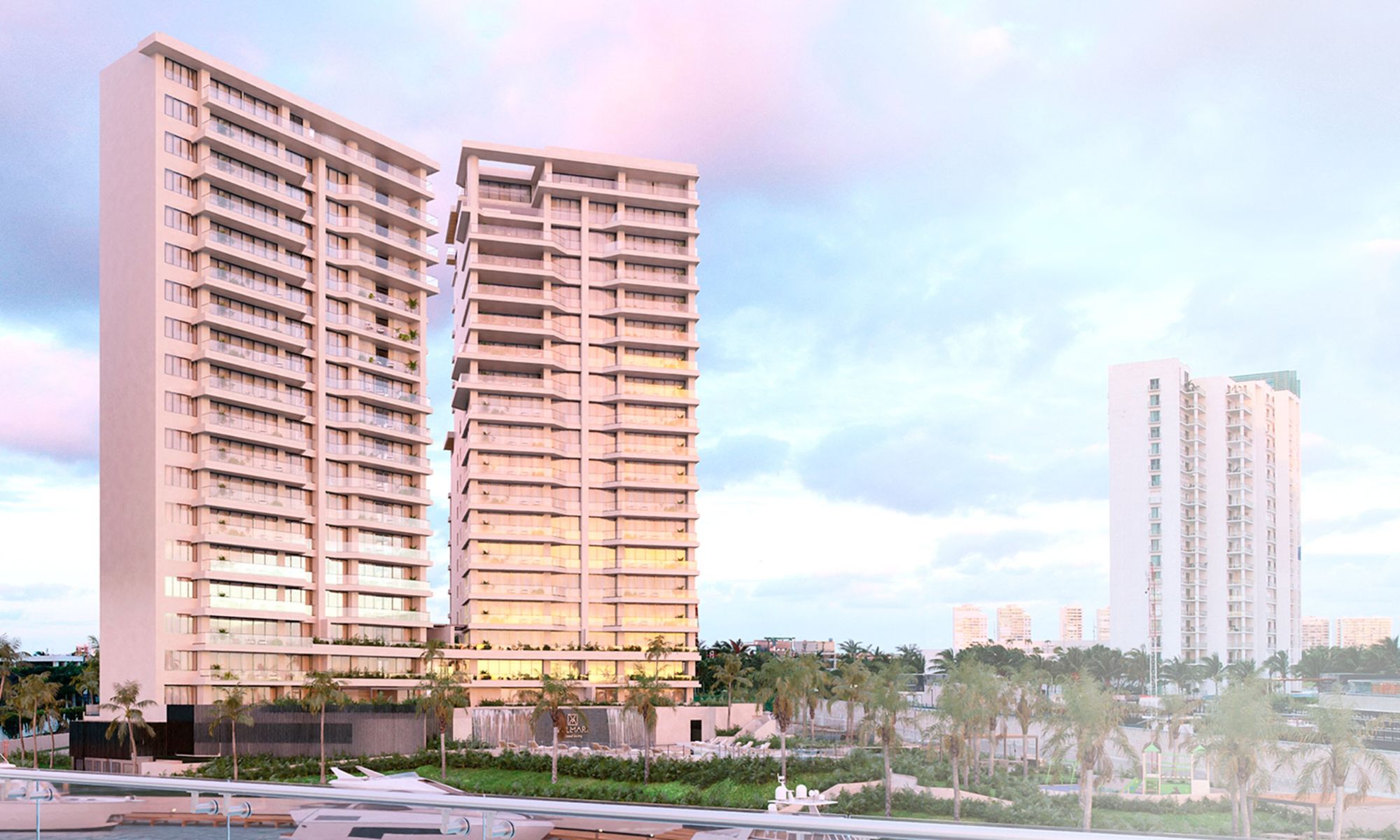 Ocean view condo with dock, sports courts, adults pool, close to golf, marina,  beach club, for sale Puerto Canc&uacute;n.