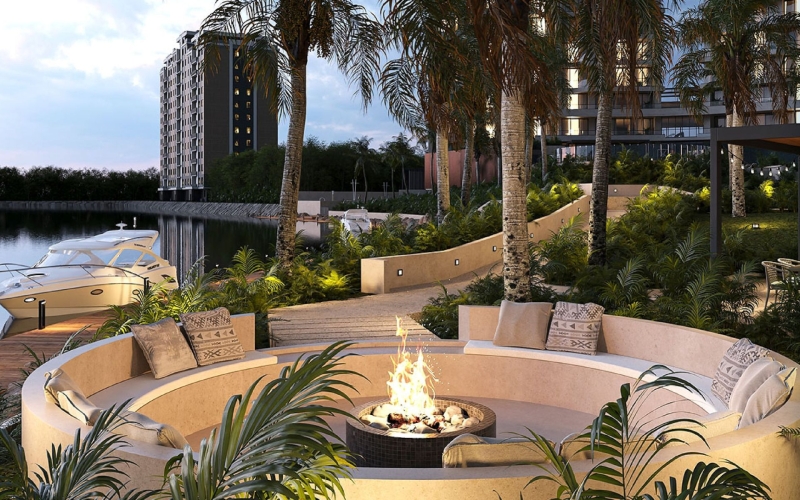 Ocean view condominium with dock, adults pool, golf, marina,  beach club, for sale Puerto Canc&uacute;n.