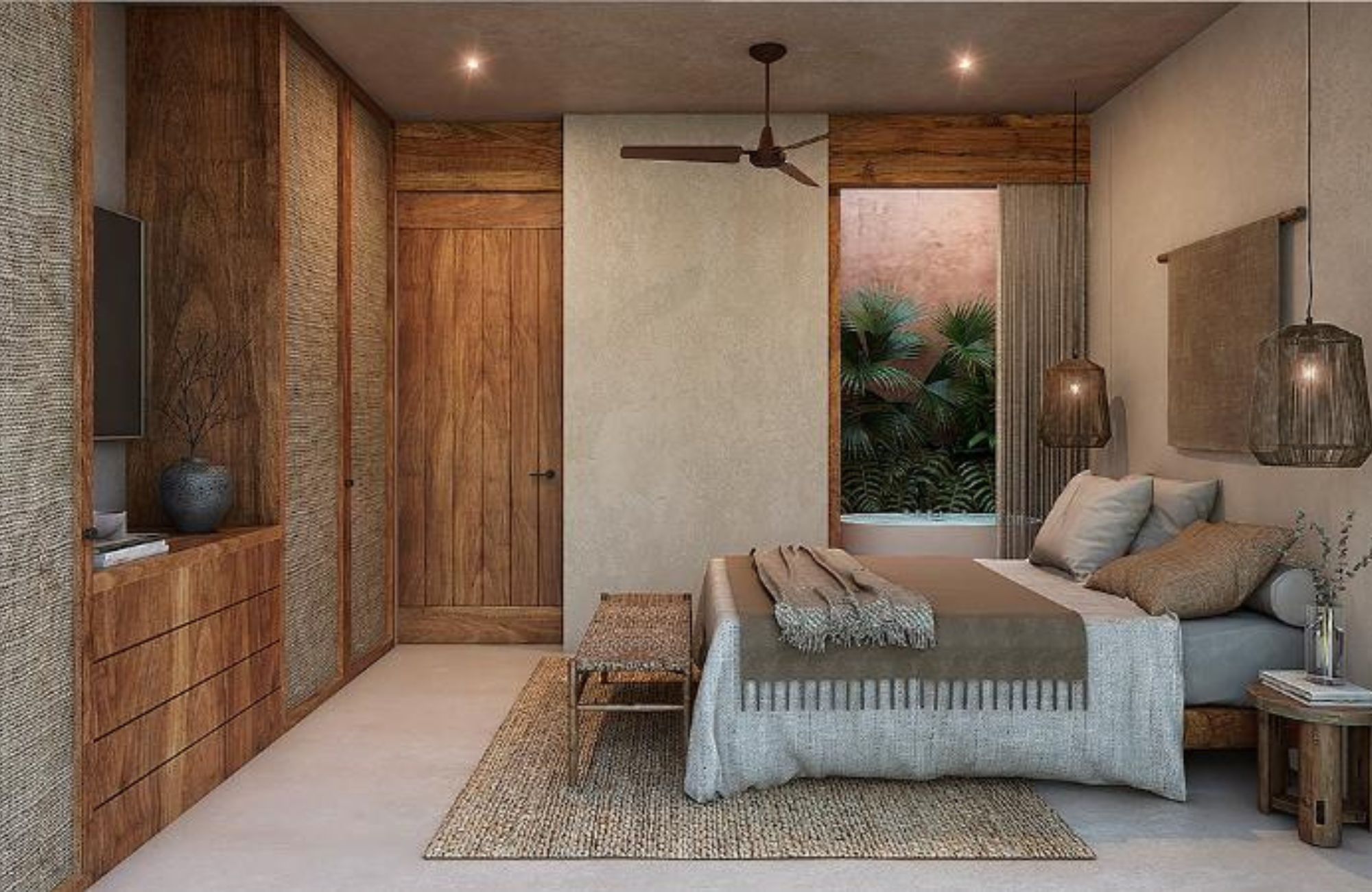 Villa de 4 recamaras, alberca privada, acabados de lujo, cuarto en planta baja, pre-construccion en venta aldea Zama, Tulum.