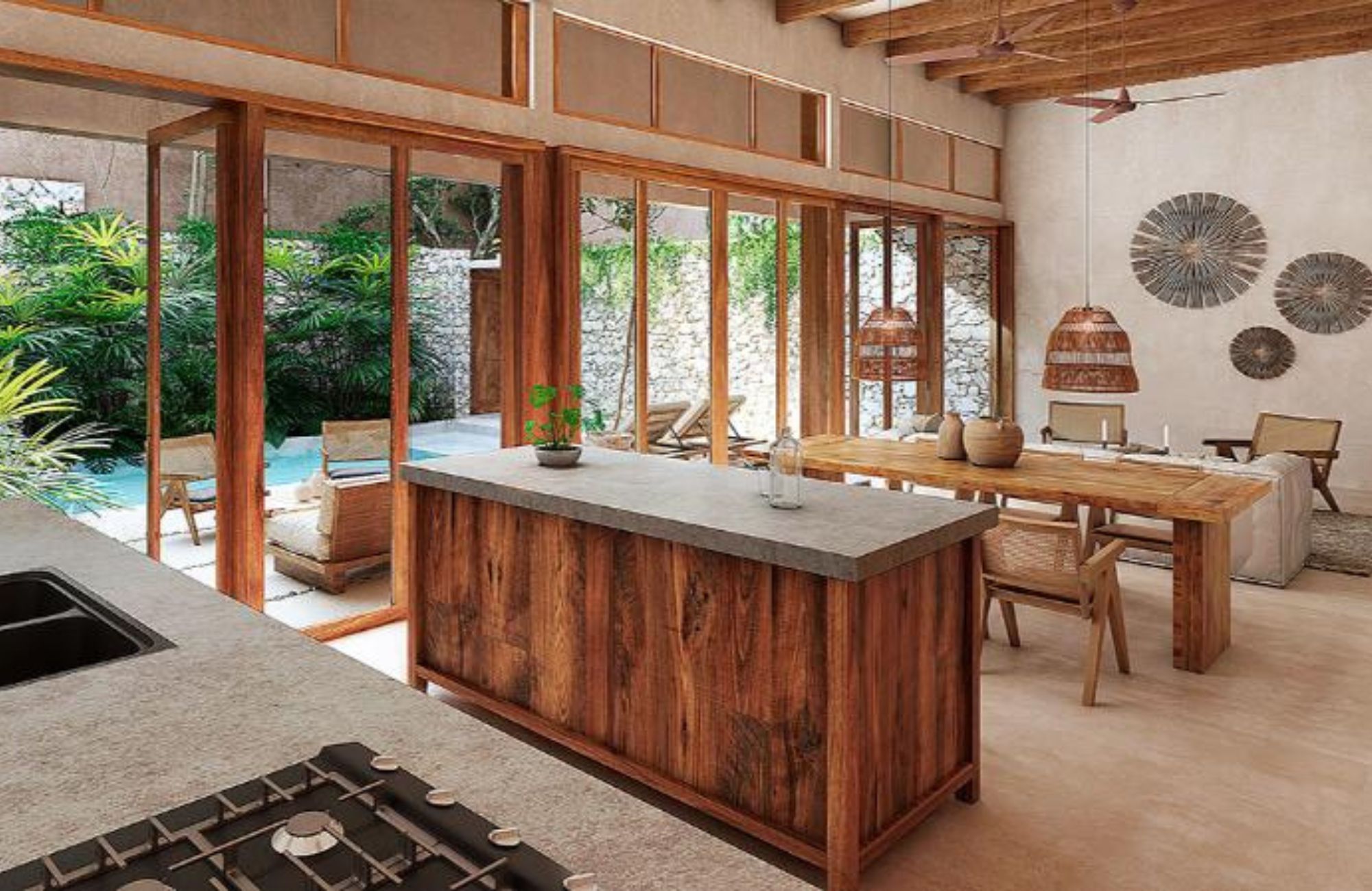 Villa de 4 recamaras, alberca privada, acabados de lujo, cuarto en planta baja, pre-construccion en venta aldea Zama, Tulum.