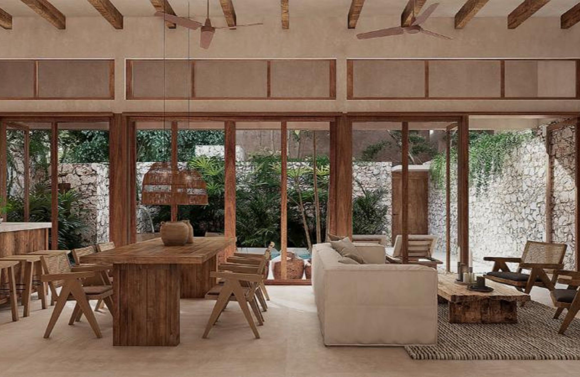 Villa de 4 recamaras, alberca privada, acabados de lujo, cuarto en planta baja, pre-construccion en venta aldea Zama, Tulum.