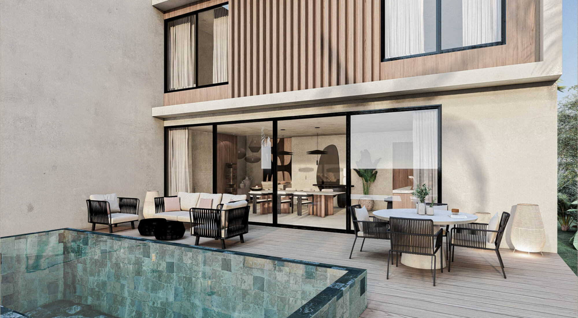 House with private pool, rooftop, double-height window, pre-construction, for sale in Country Club, Cozumel.