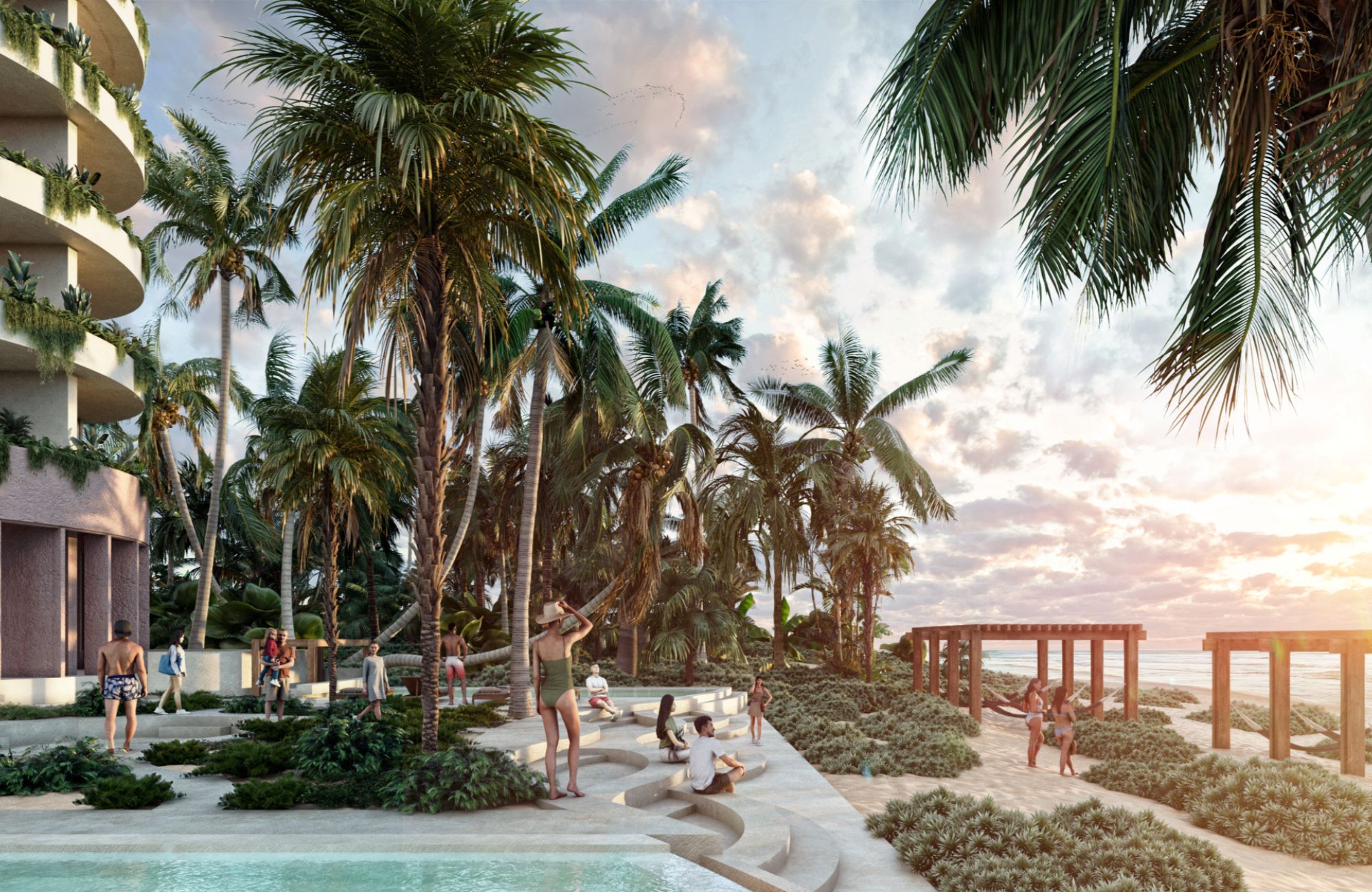 Condo with a pool by the sea and terrace, for sale in San Crisanto, Yucatan.