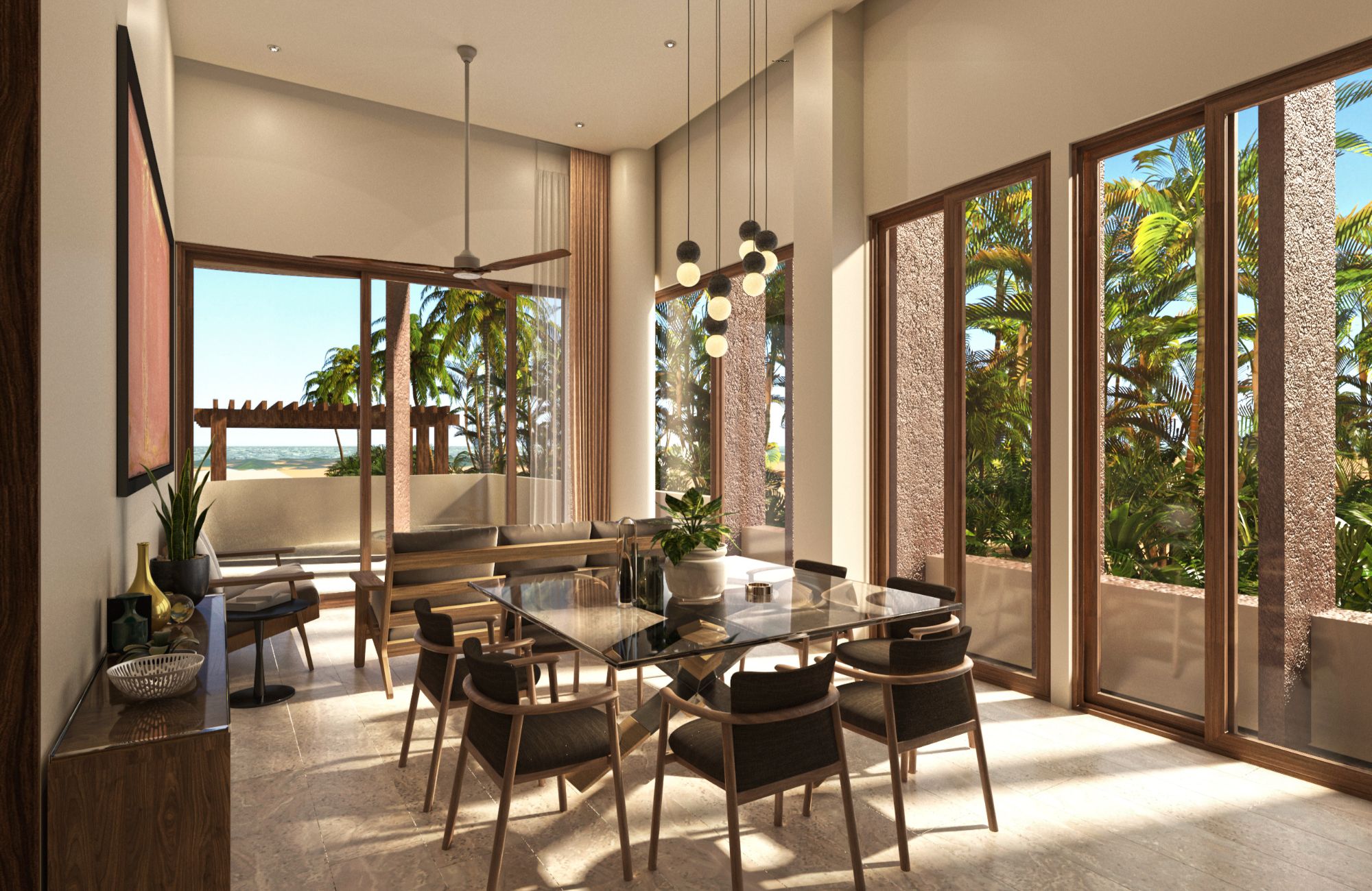 Condo with a pool by the sea and terrace, for sale in San Crisanto, Yucatan.