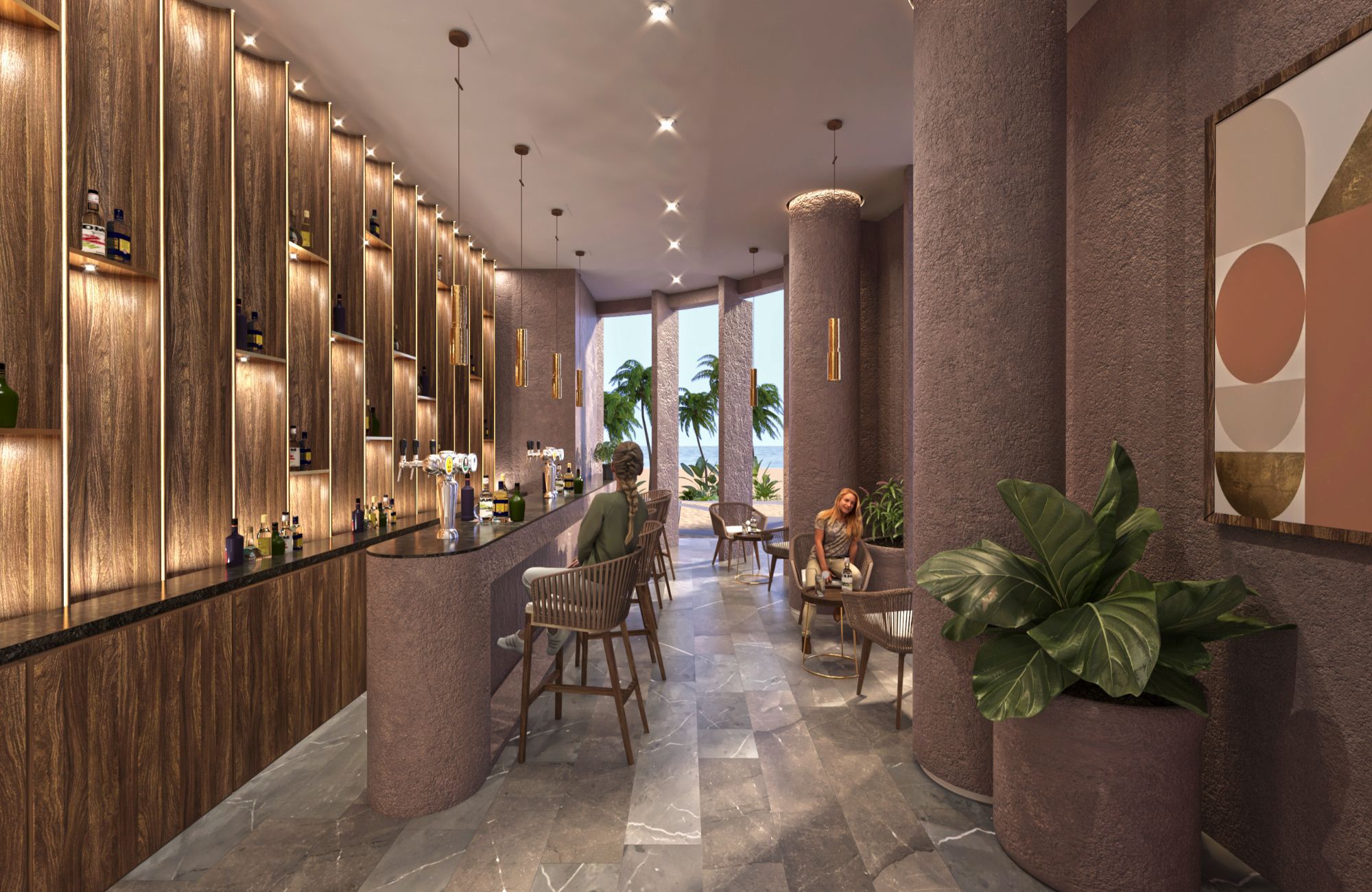 Condo with a pool by the sea and terrace, for sale in San Crisanto, Yucatan.