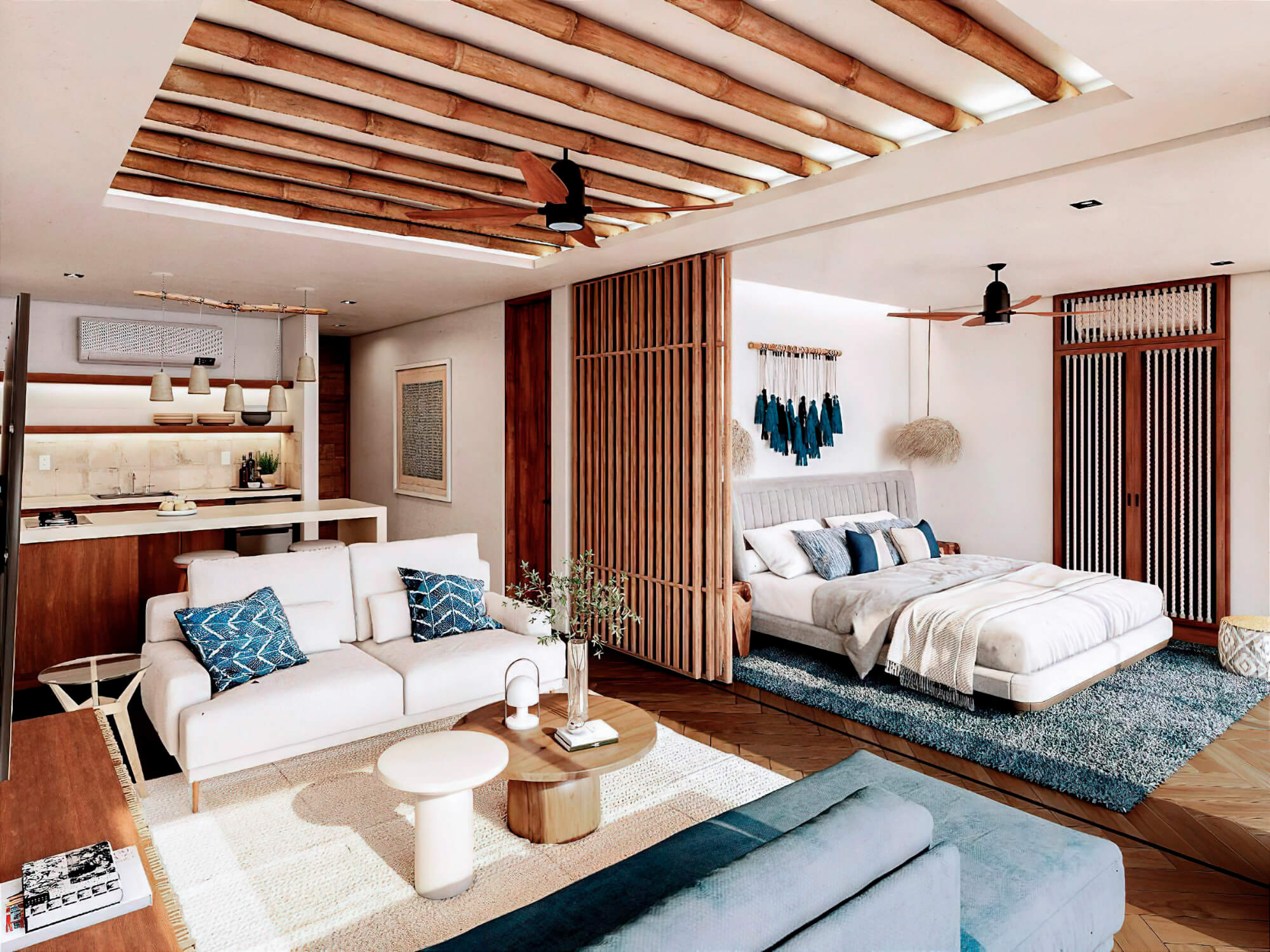 Luxurious and spacious apartment with amenities and a poolside bar in Aldea Zam&aacute;.