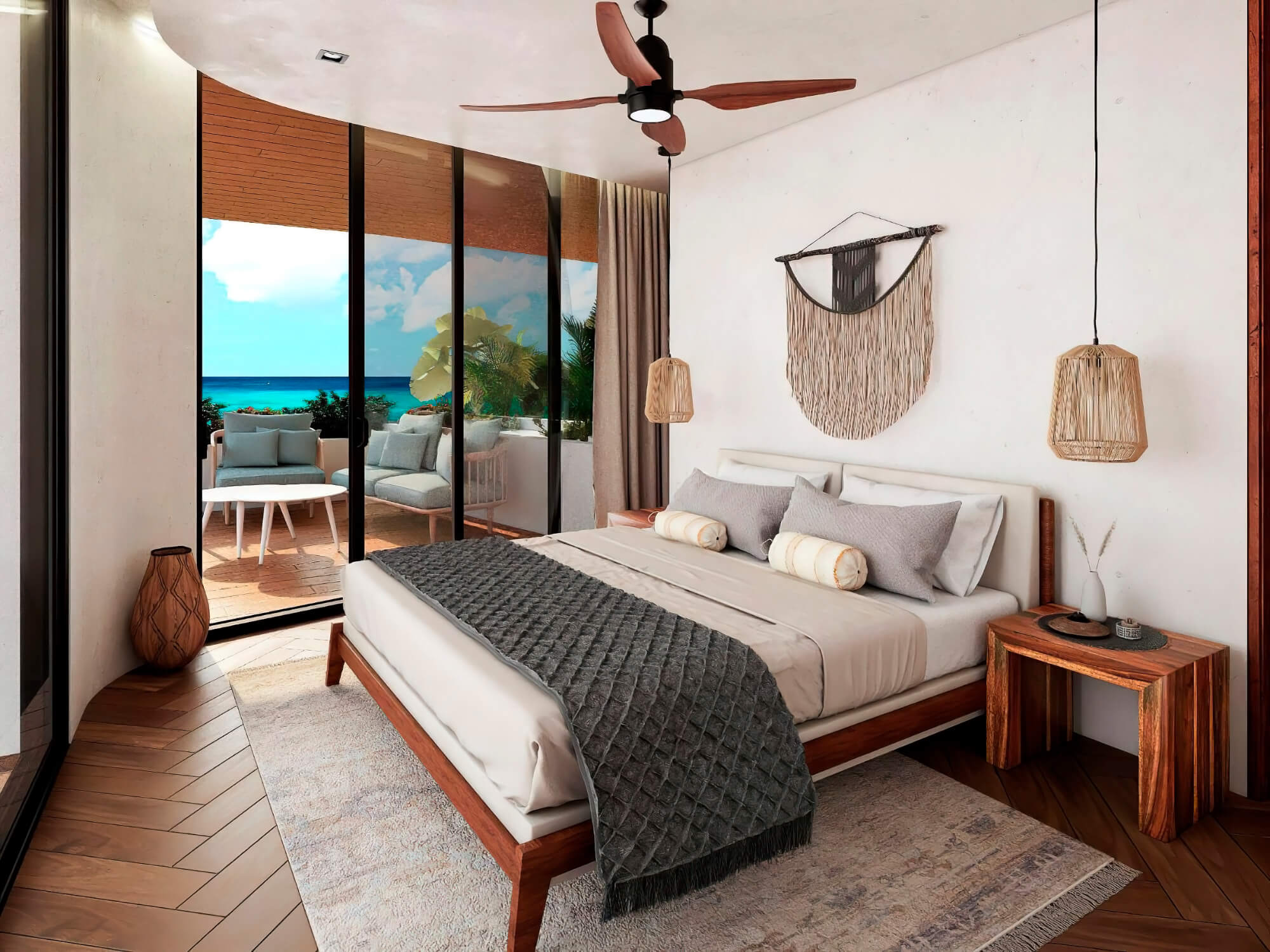 Luxurious and spacious apartment with amenities and a poolside bar in Aldea Zam&aacute;.