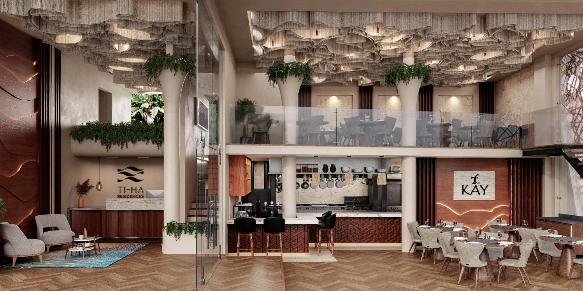 Departamento con alberca privada lock off, alberca climatizada, gym y area de yoga, cafeteria en aldea zama venta.