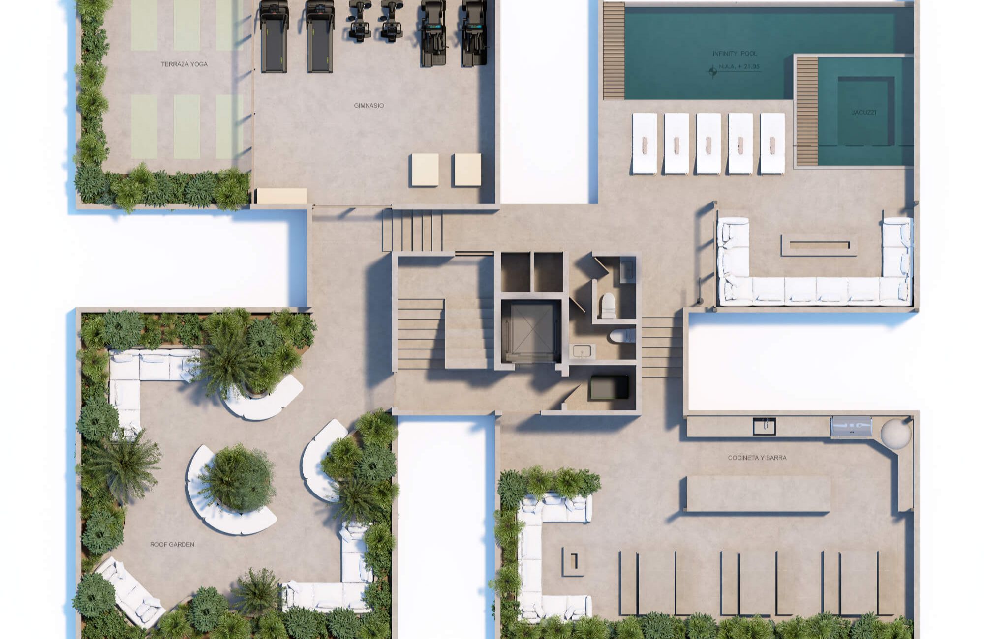 Apartment with pool, paddle tennis court, bar, grill, jacuzzi, for sale Cozumel