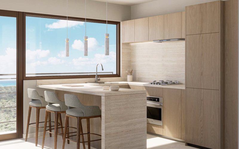 Condominium with balcony, ocean view infinity pool and jacuzzi for sale, downtown area, in Cozumel, Quintana Roo.