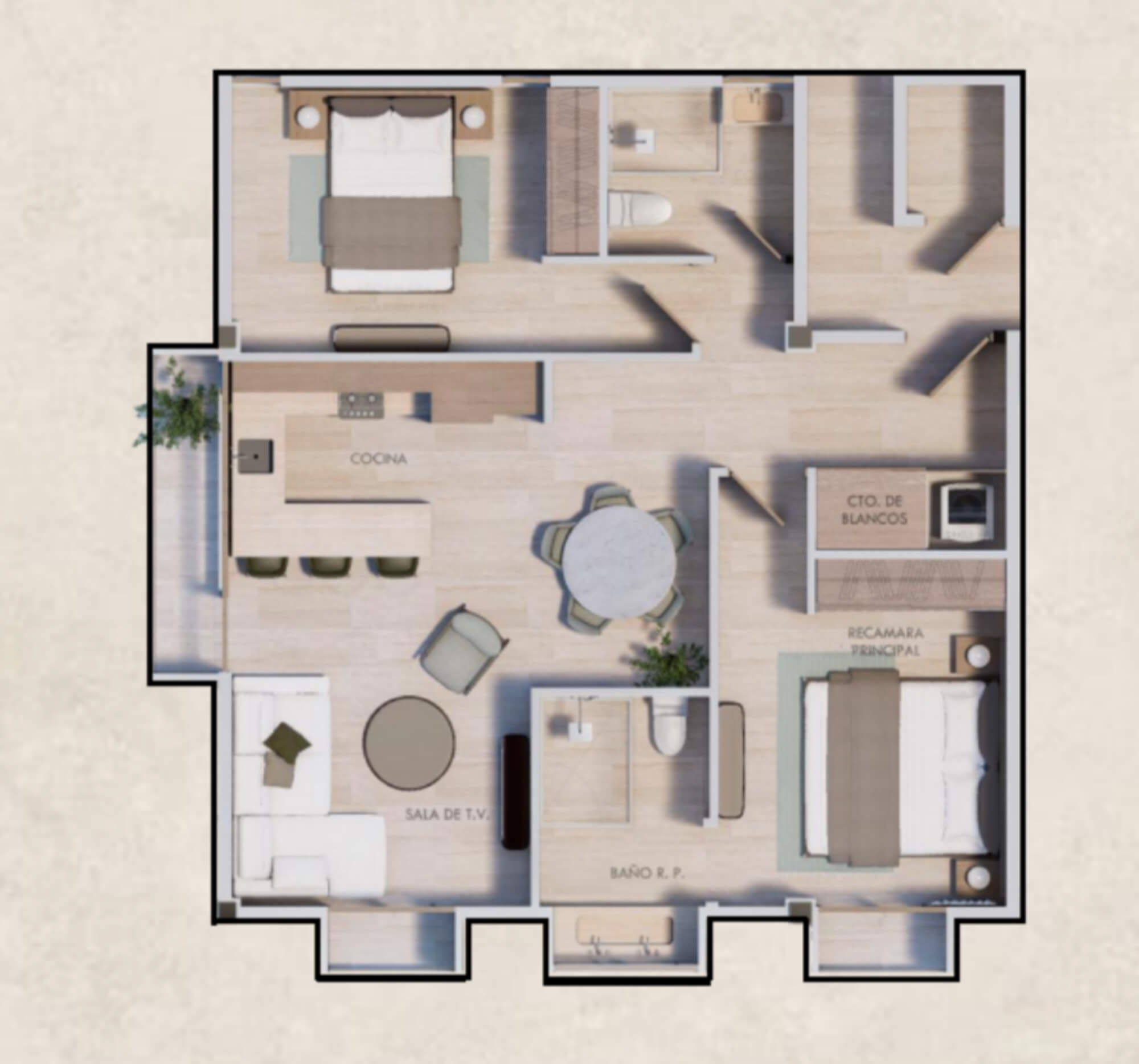 Apartment with Terrace and Plunge Pool, Corpus Christi, Cozumel