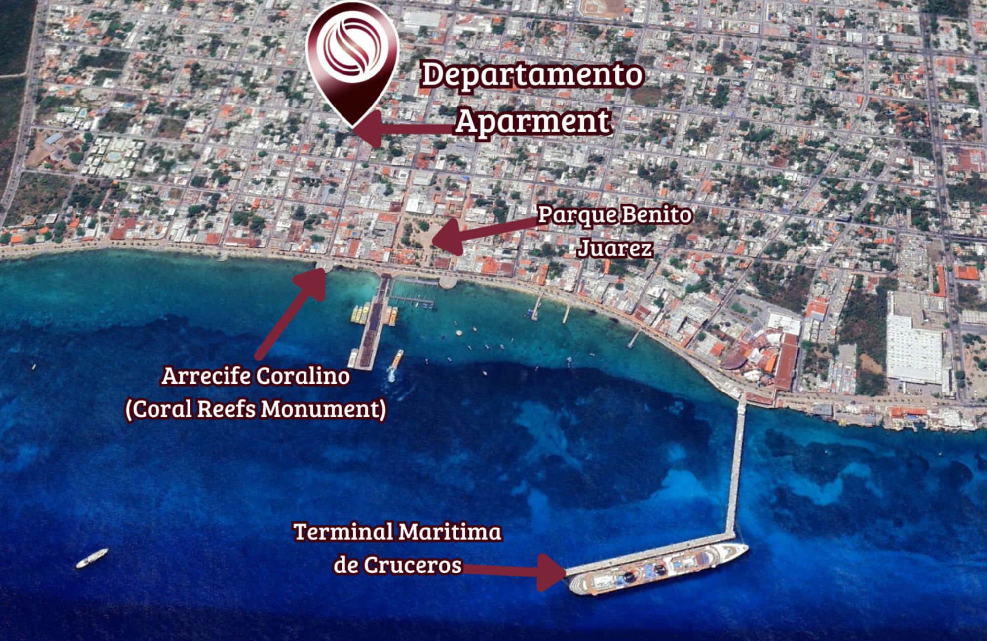 Rooftop with ocean view pool, 3 bedroom condo for sale in Cozumel