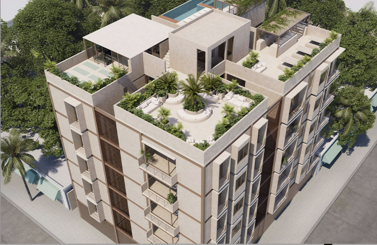 Rooftop with ocean view pool, 3 bedroom condo for sale in Cozumel