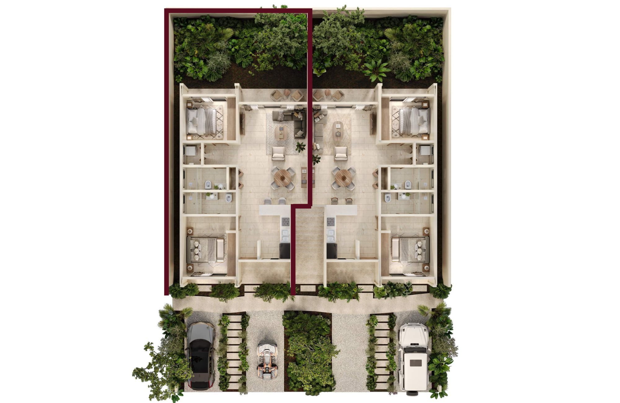 Condo with art walk, shopping area, open air cinema, hotel amenities, in Tulum, sale.