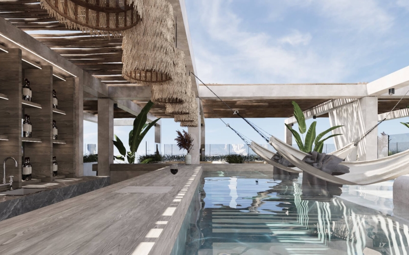 Apartment with rooftop and pool, for sale, Downtown, Playa del Carmen.