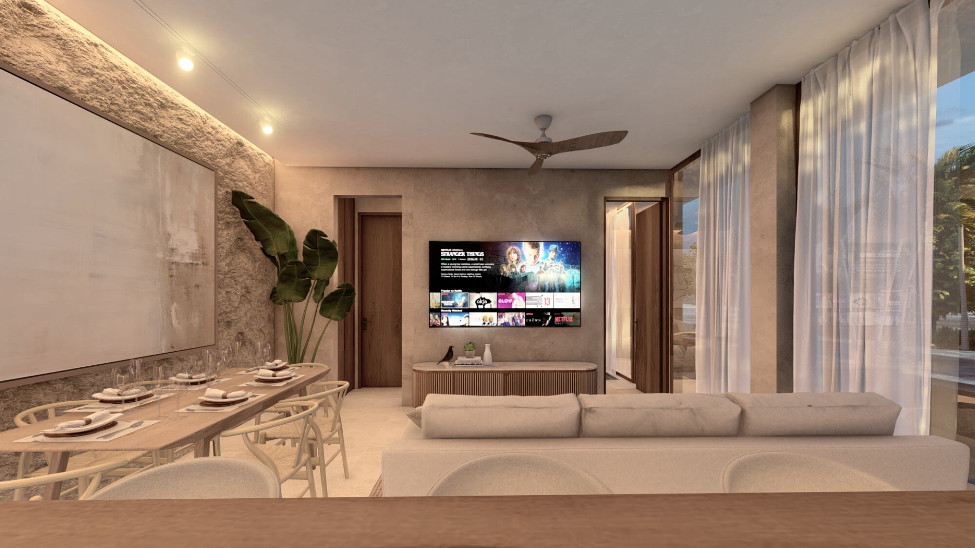 Apartment with lock off, terrace, cellar and laundry room, overlooking the forest, spa, sports courts, pool, jacuzzi, children&amp;#39;s club, in Cu