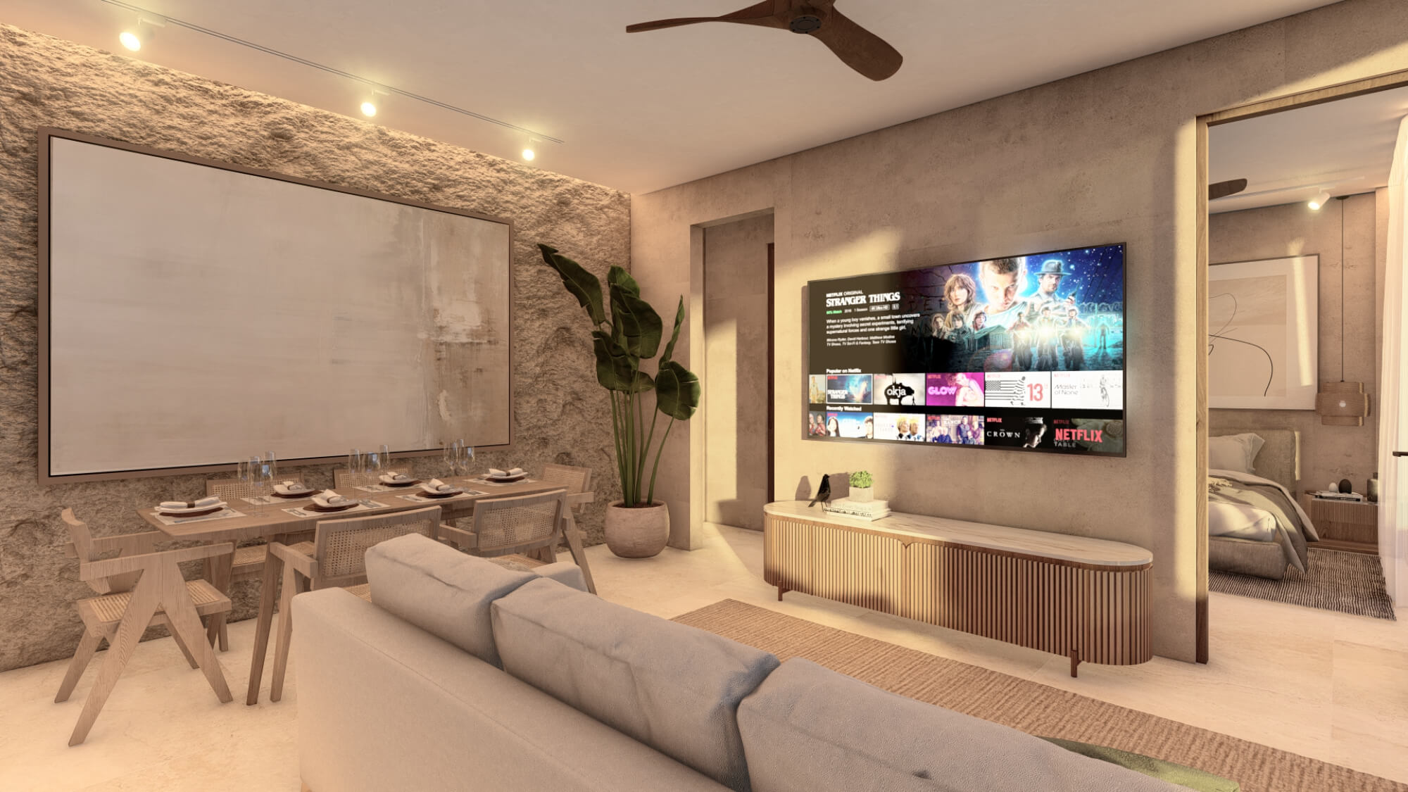 Apartment with lock off, terrace, cellar and laundry room, overlooking the forest, spa, sports courts, pool, jacuzzi, children&amp;#39;s club, in Cu