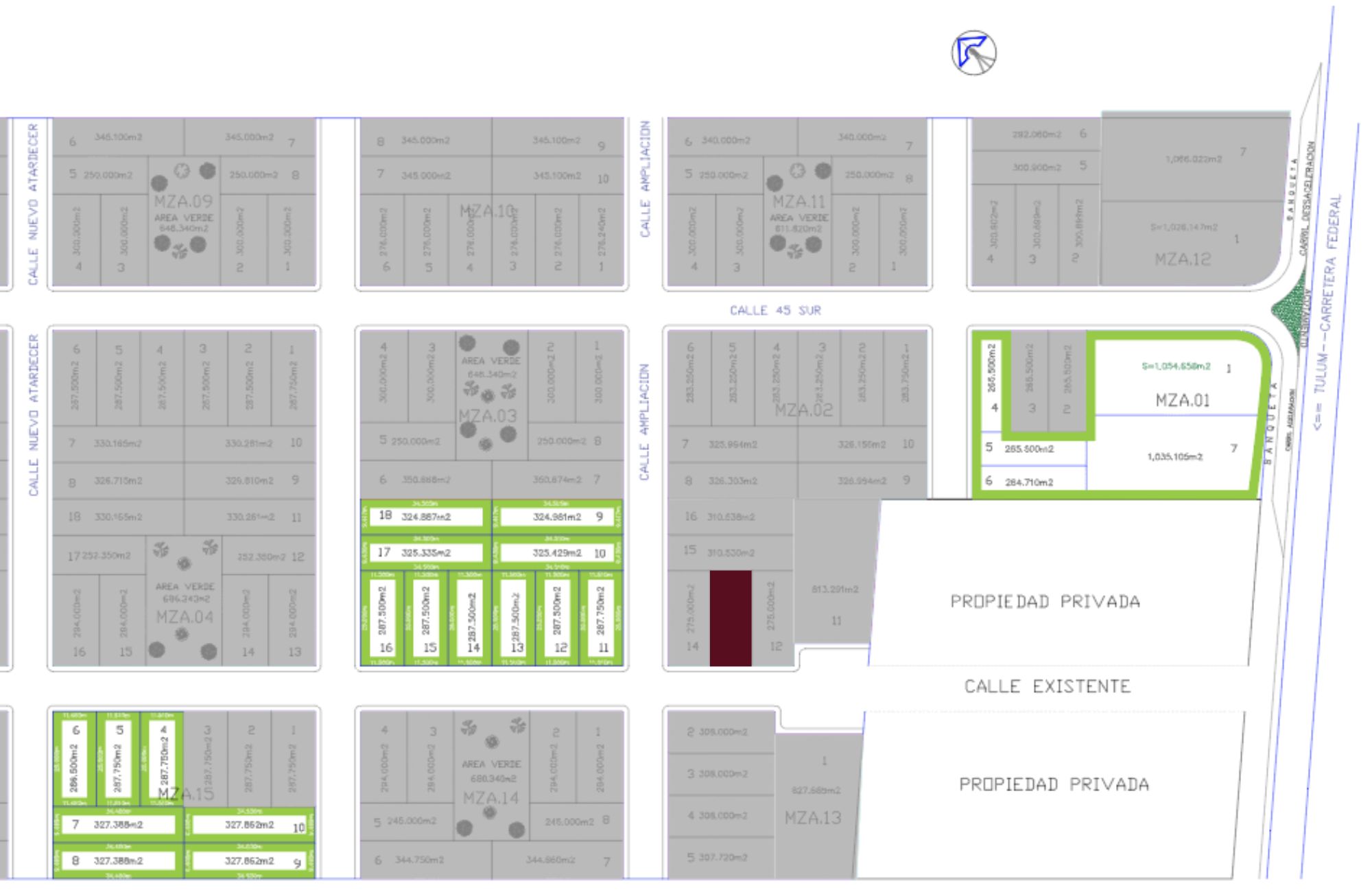 Single-family lot available in Los Almendros Residential, Playa del Carmen.