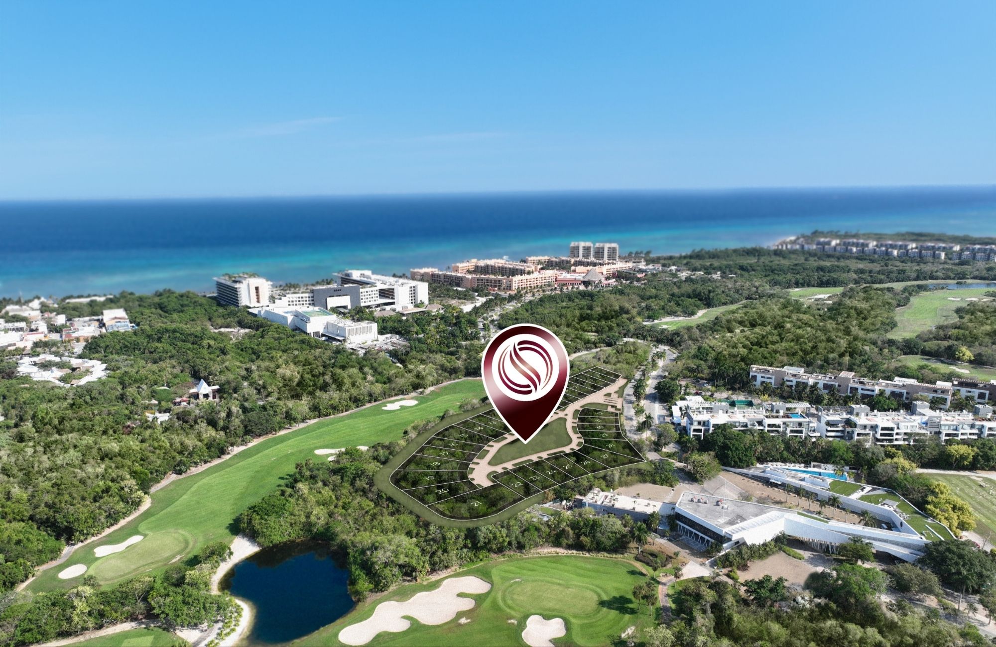 970 m2 lot, in gated community with private cenote, for sale Playa del Carmen.