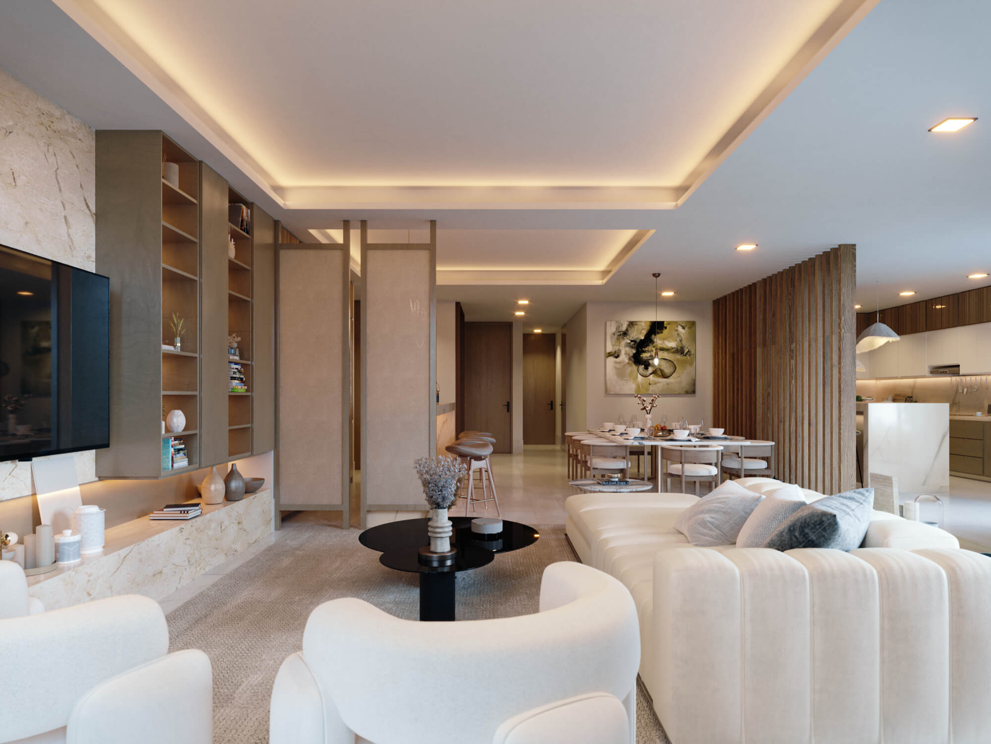 Condo with panoramic view, infinity pool, jacuzzi, snack bar, pre-construction, in Puerto Cancun