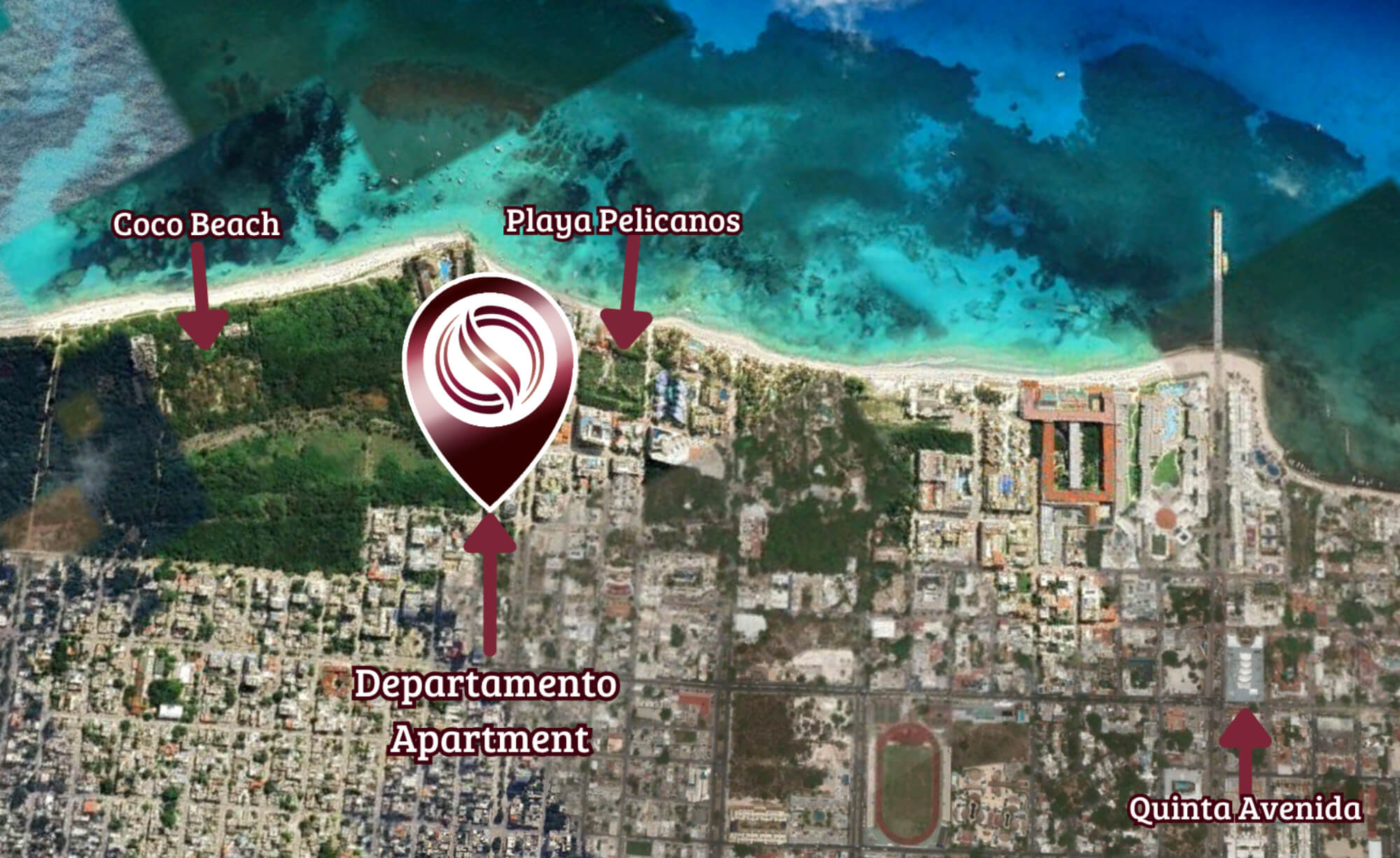 Condo de 3 recamaras, club de playa, golf, alberca, en venta Playa del Carmen.