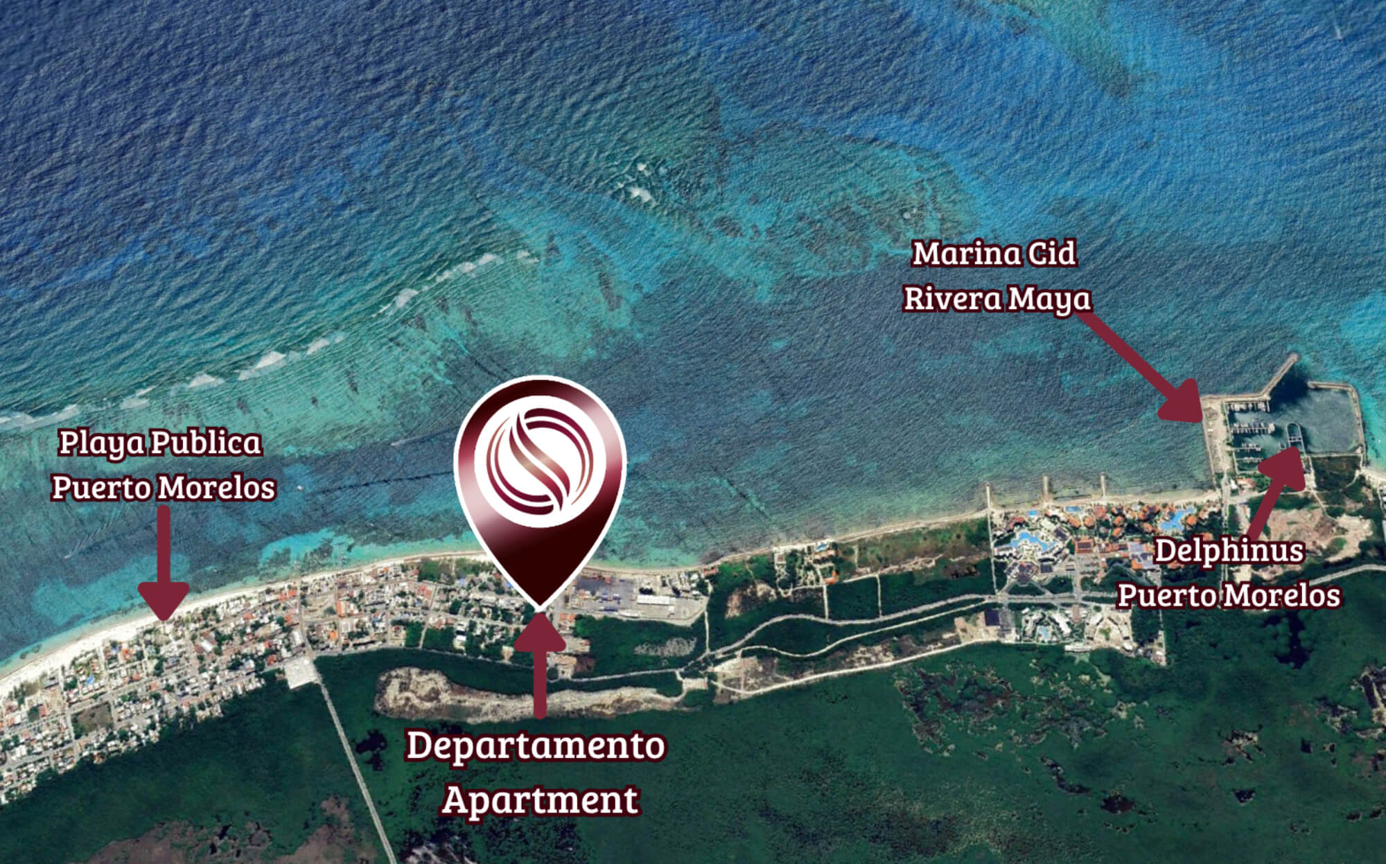 Estudio con acceso a la playa, terraza, tina, alberca y  Area de Coworking,  Venta en Puerto Morelos.