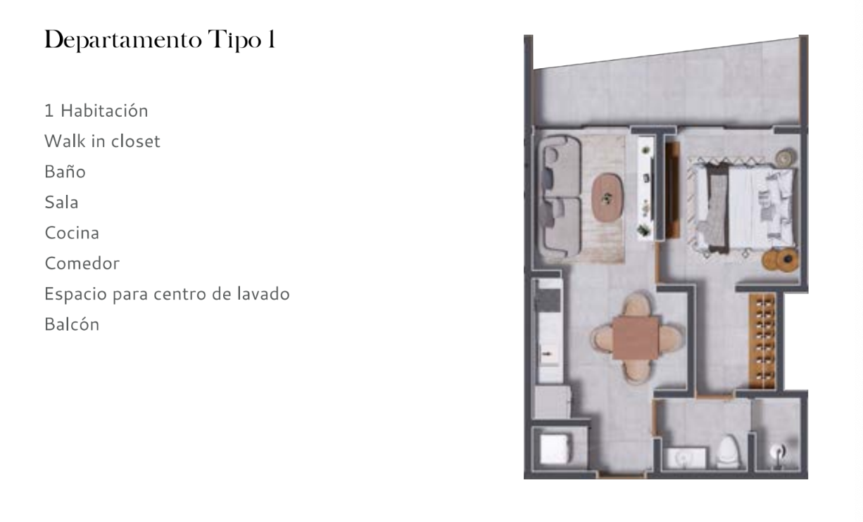 Estudio con acceso a la playa, terraza, tina, alberca y  Area de Coworking,  Venta en Puerto Morelos.