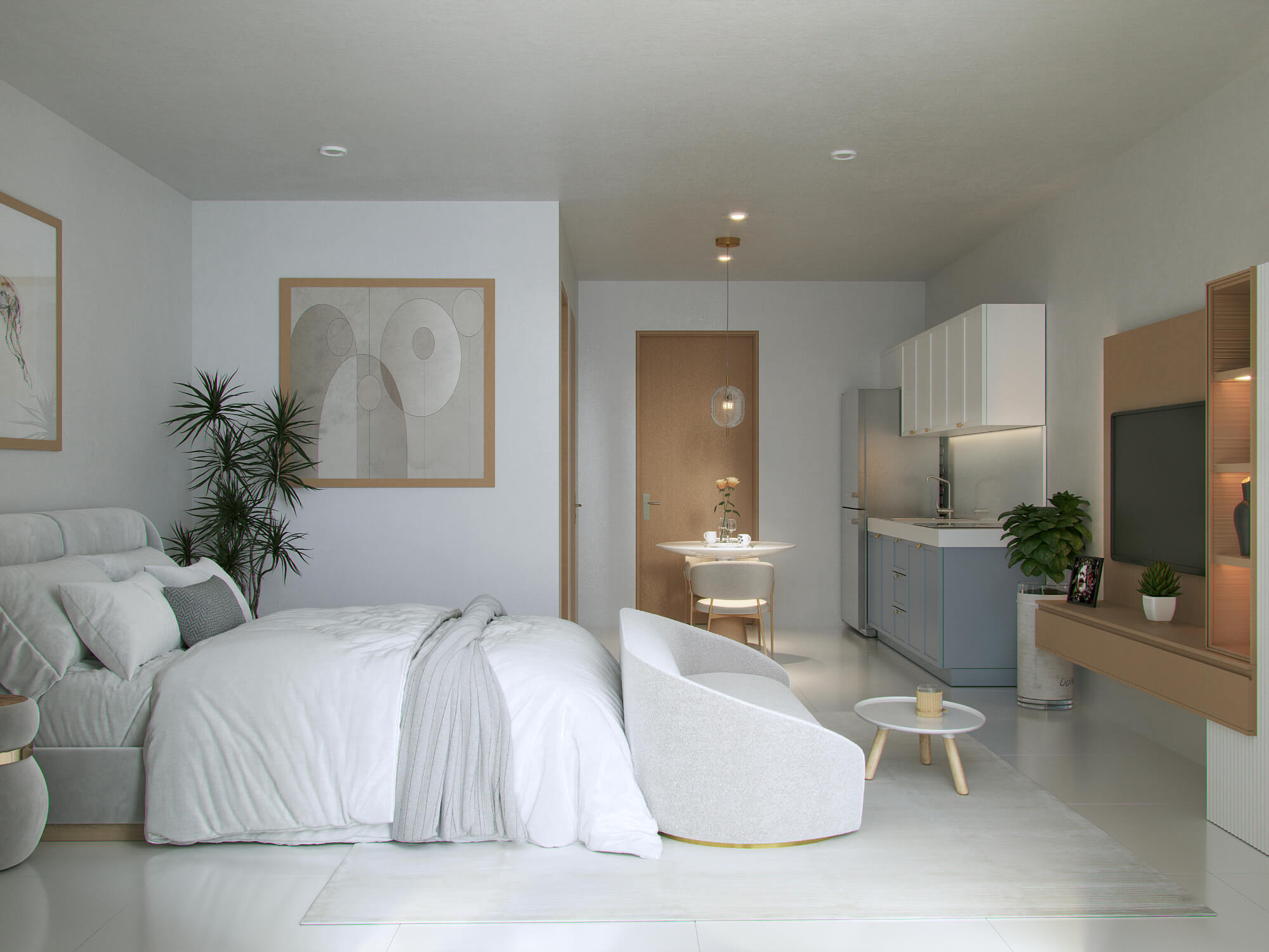 Estudio con acceso a la playa, terraza, tina, alberca y  Area de Coworking,  Venta en Puerto Morelos.