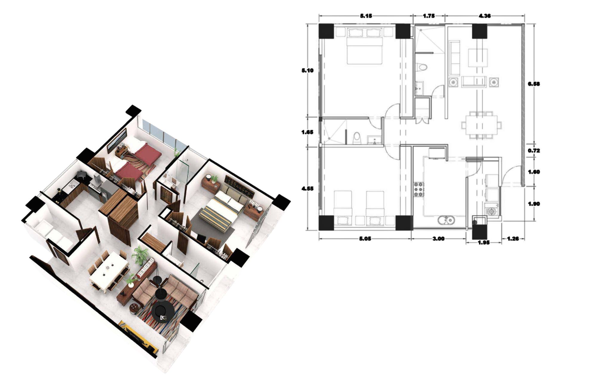 Apartment with pool overlooking the lagoon, jacuzzi, cinema for sale Cancun.