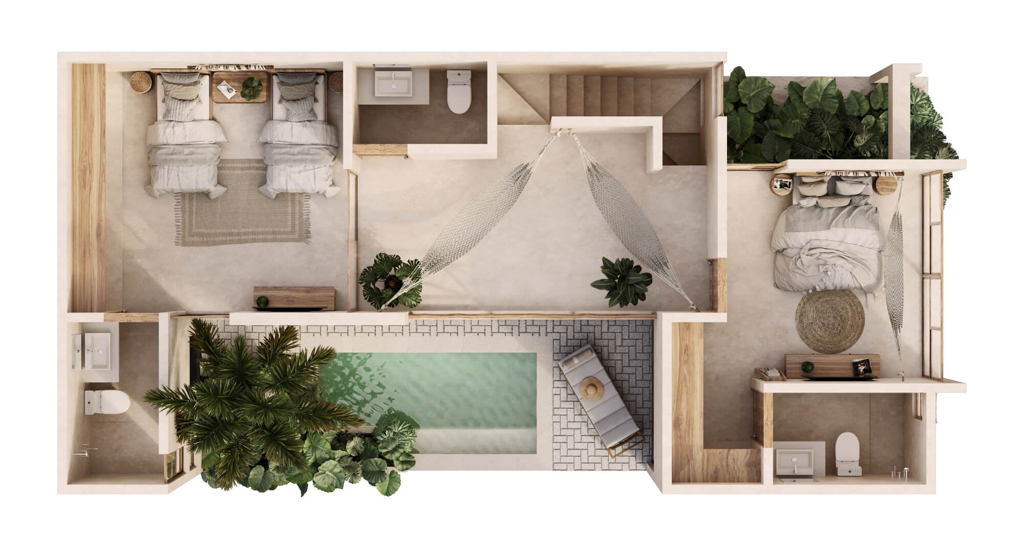 Two-Story House with Private Pool and Garden for Sale in Temoz&oacute;n Norte, M&eacute;rida