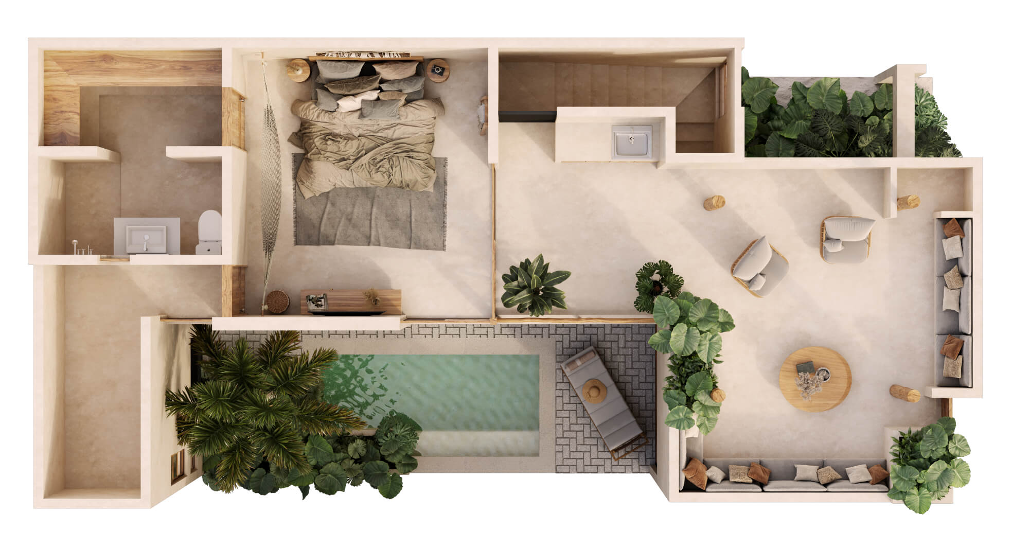 Two-Story House with Private Pool and Garden for Sale in Temoz&oacute;n Norte, M&eacute;rida