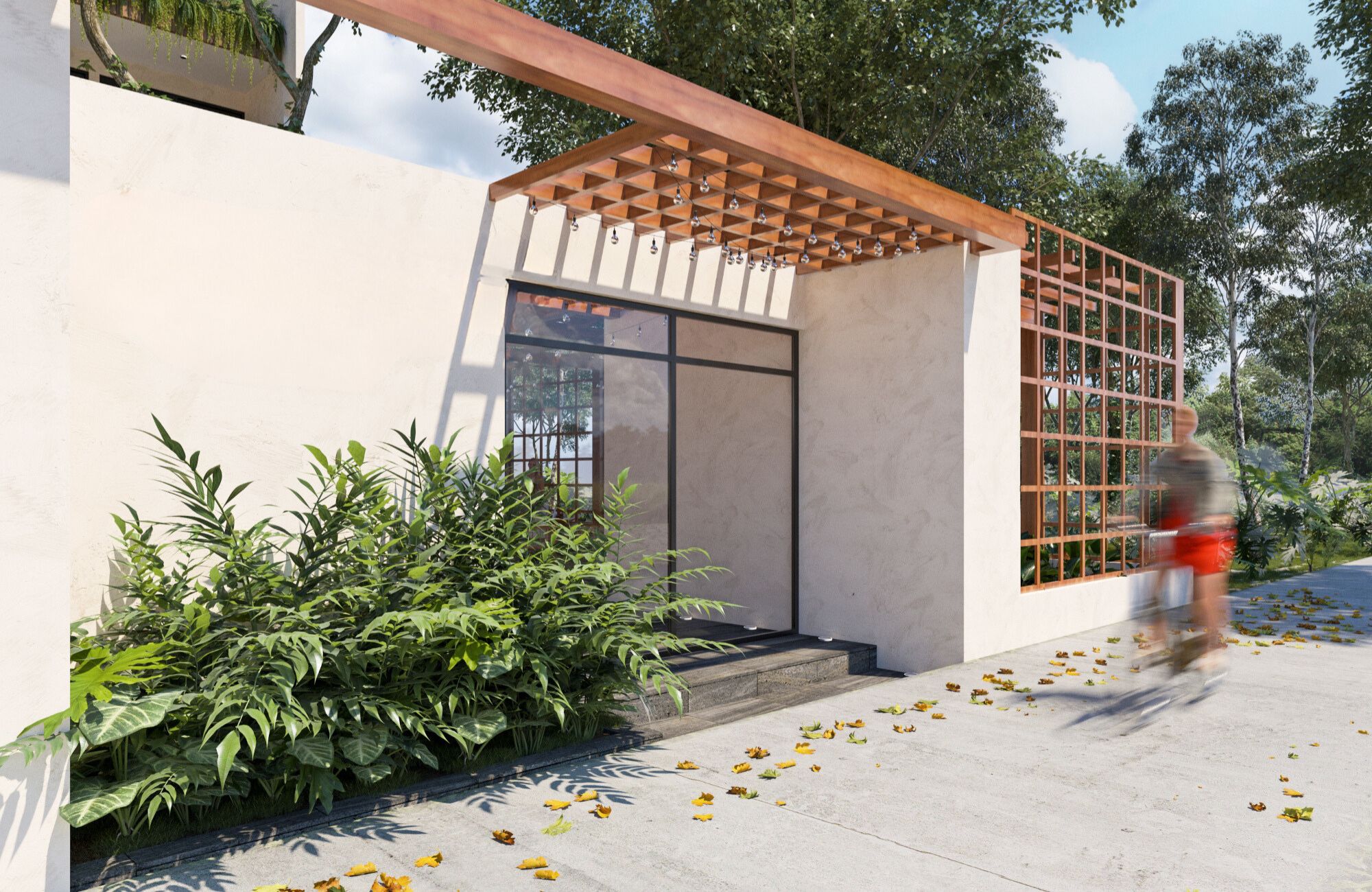 Condo with adults pool with bar, family pool, co-working, spa, bar, gym, green areas, in pre-construction for sale Aldea Zama Tulum.