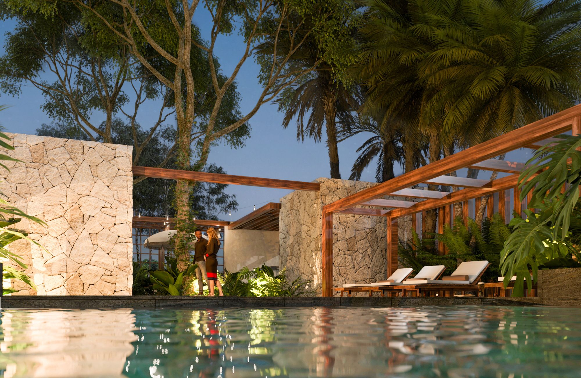 1 bedroom Penthouse with art walk, Boho style commercial area, green areas, 5 star hotel services in Tulum, sale.