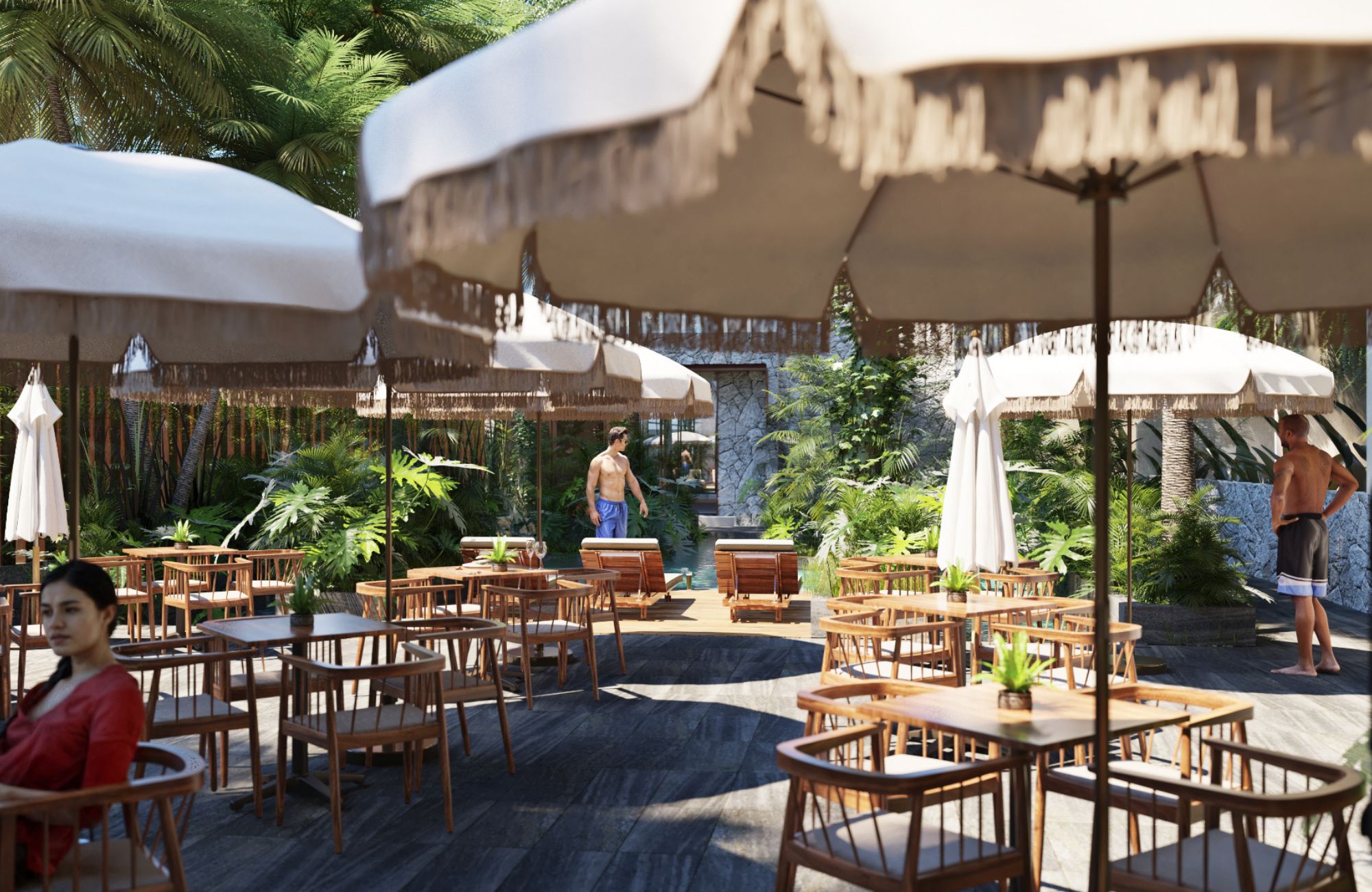 1 bedroom Penthouse with art walk, Boho style commercial area, green areas, 5 star hotel services in Tulum, sale.