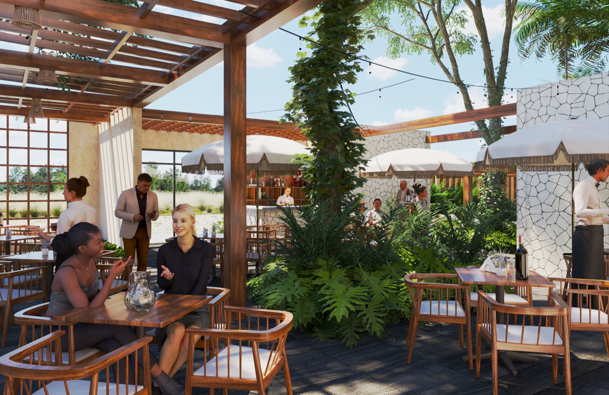 1 bedroom Penthouse with art walk, Boho style commercial area, green areas, 5 star hotel services in Tulum, sale.