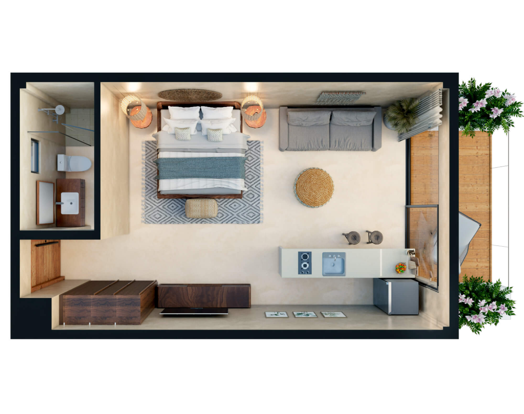 Estudio con vista al mar, quinto piso,&nbsp; en venta, Frente al mar, Puerto Morelos