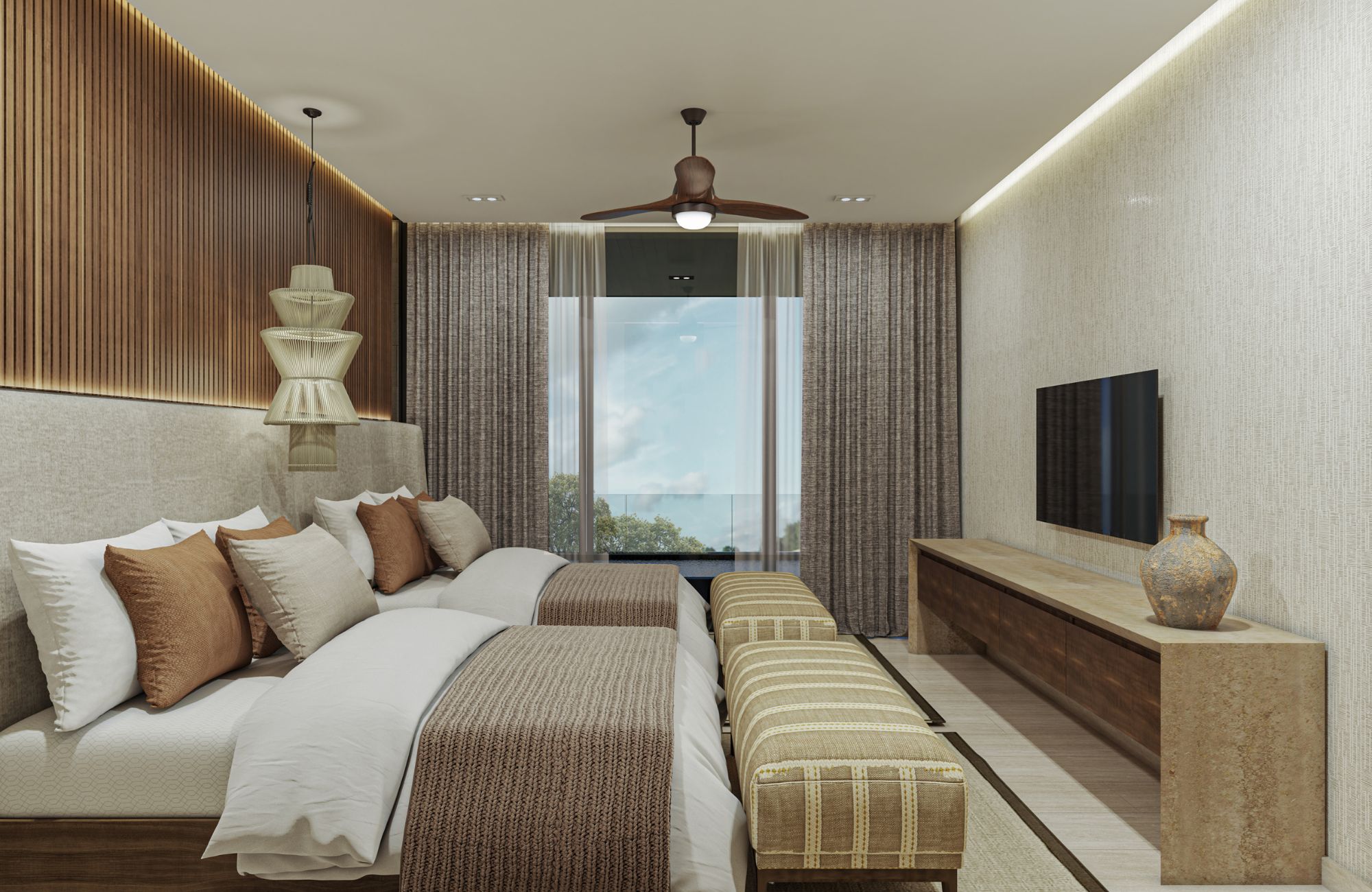 Apartment with private pool and service room, golf simulator, Cinema, for sale, North Zone, Merida.