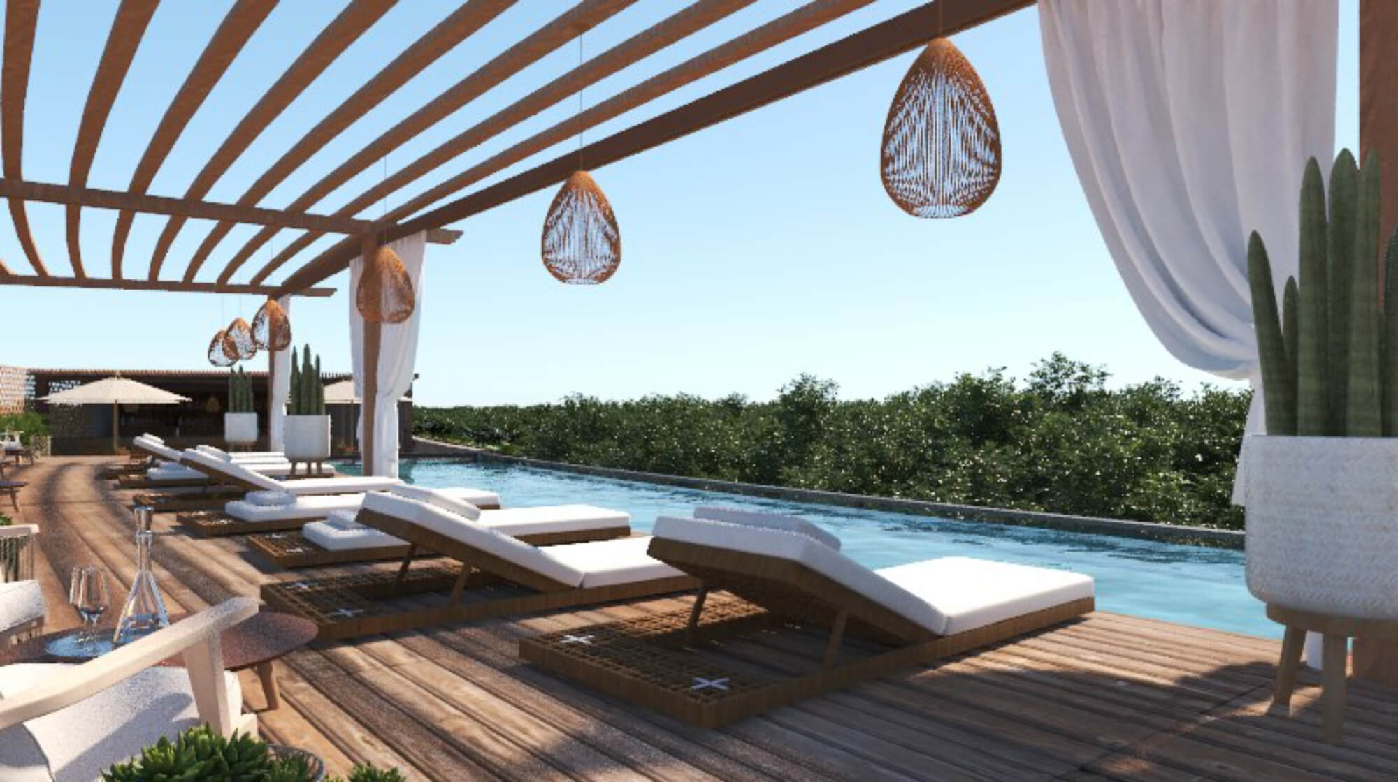 Condo with garden, pool and sports center.