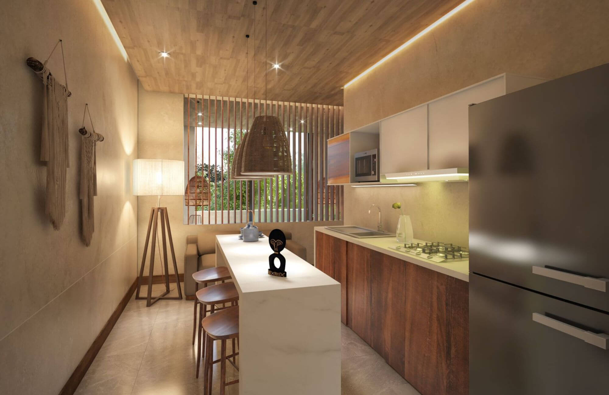 Eco-friendly penthouse, pool with multiple outdoor areas, green views, bicycle path to the beach and Hotel Zone, on Avenida Coba, for sale