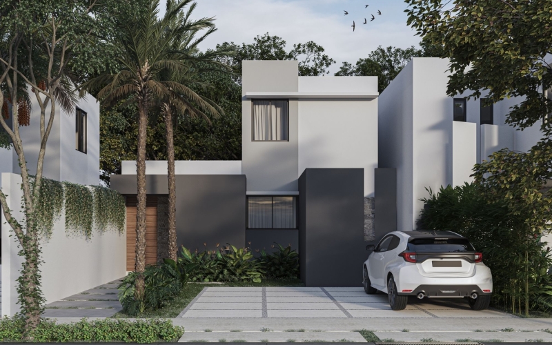 House in gated community, garden, terrace, pre-construction, CD Caucel, M&eacute;rida