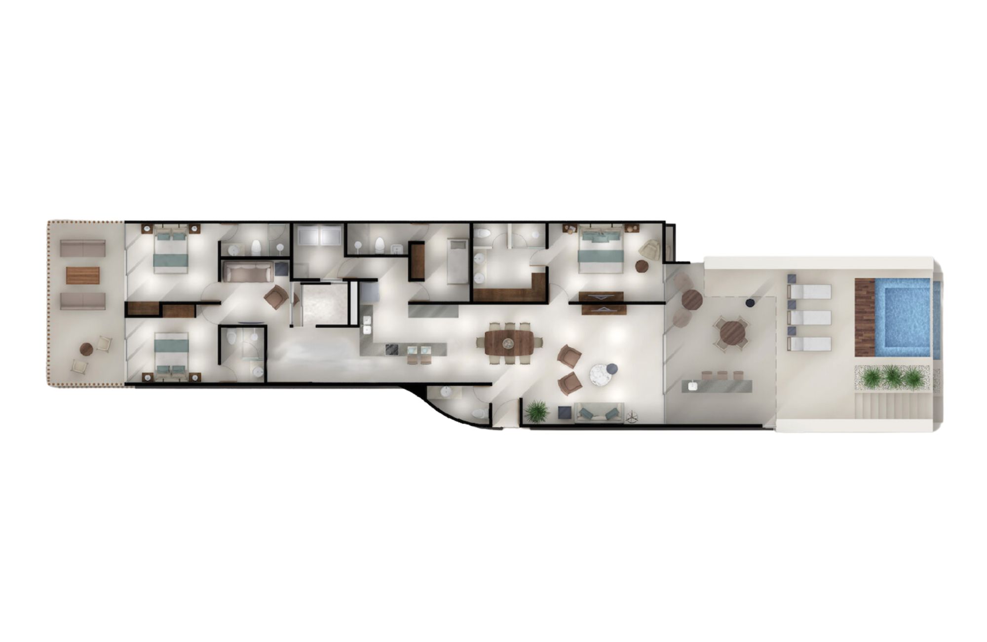 Departamento en venta con vista al campo de golf y lago, en Yucatan Country Club, venta M&eacute;rida.