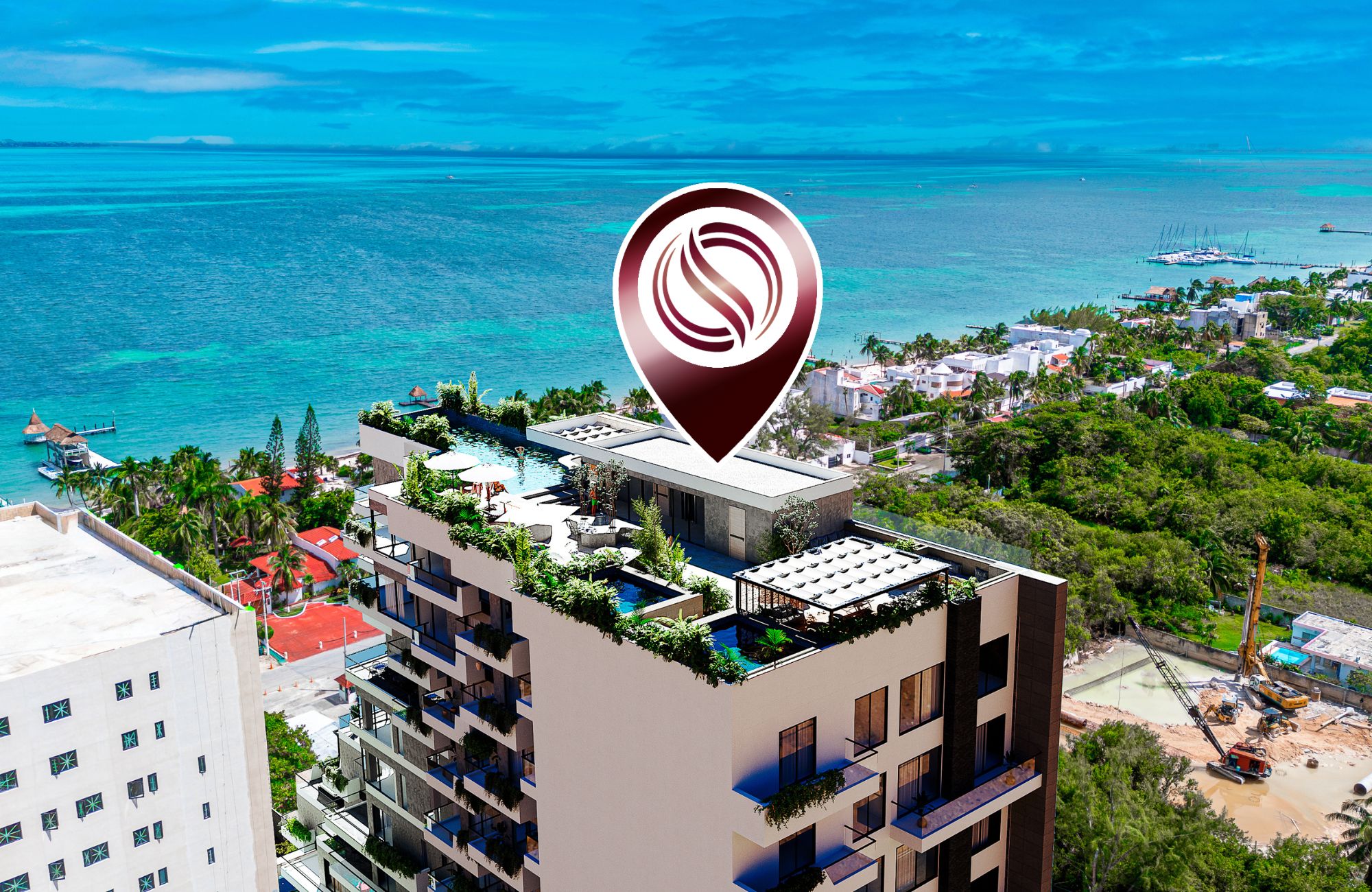 Condo with cinema, jacuzzi, pool overlooking the lagoon, yoga for sale Cancun.