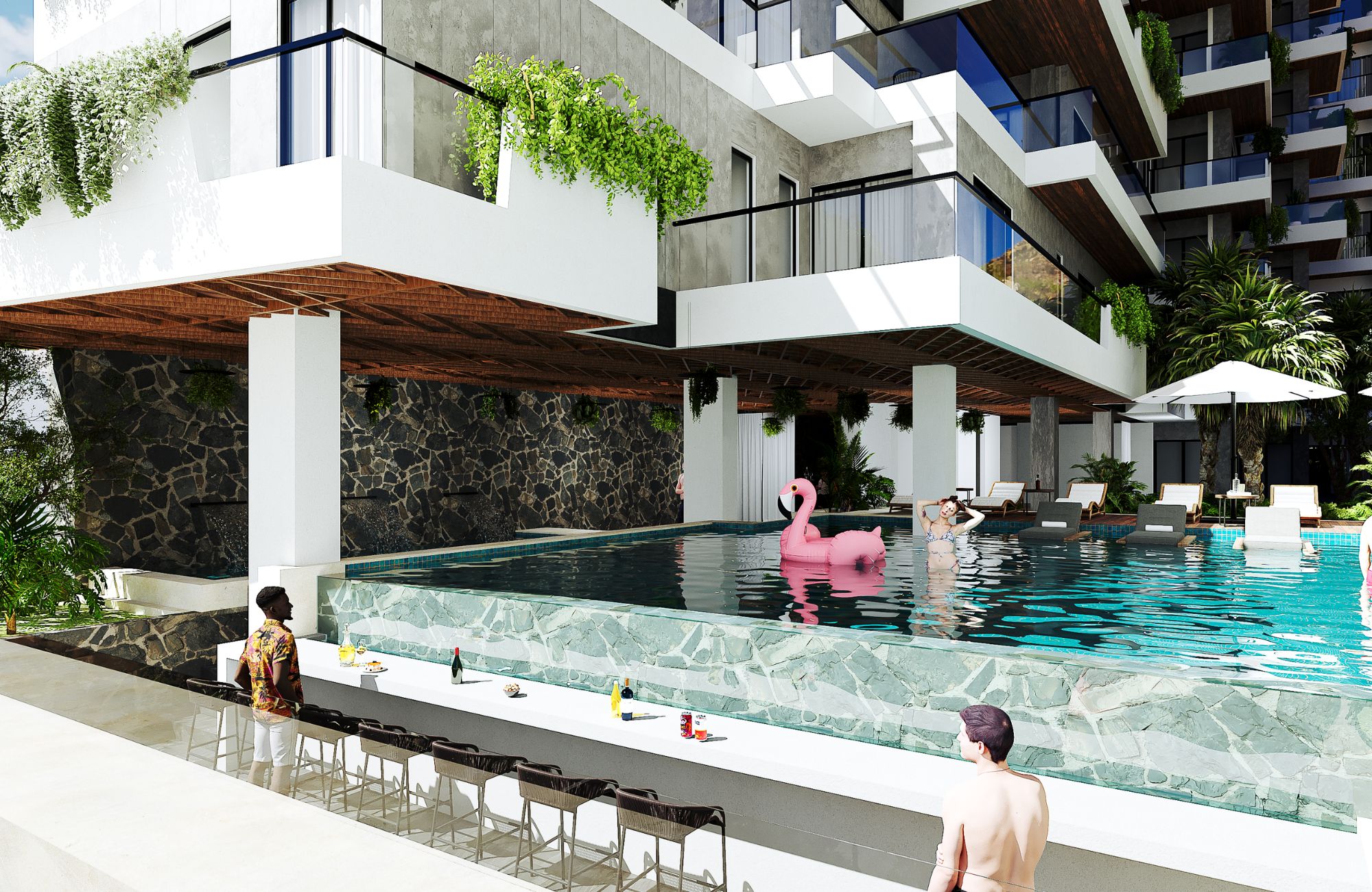 Condominium, pool, gym, sports bar, for sale, Luis Donaldo Colosio, Canc&uacute;n.