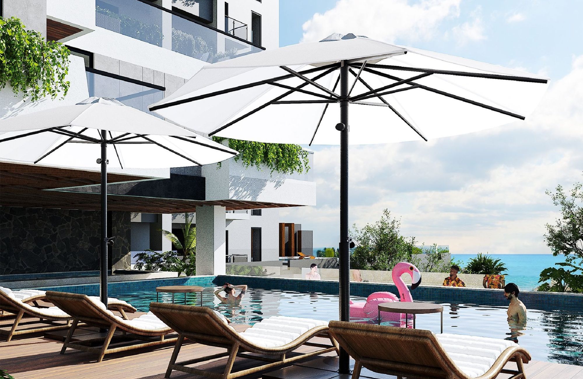 Apartment with lock off system,  infinity pool, pet spa, cowork, gym, pre-construction, on Nader Avenue, Cancun, for sale.