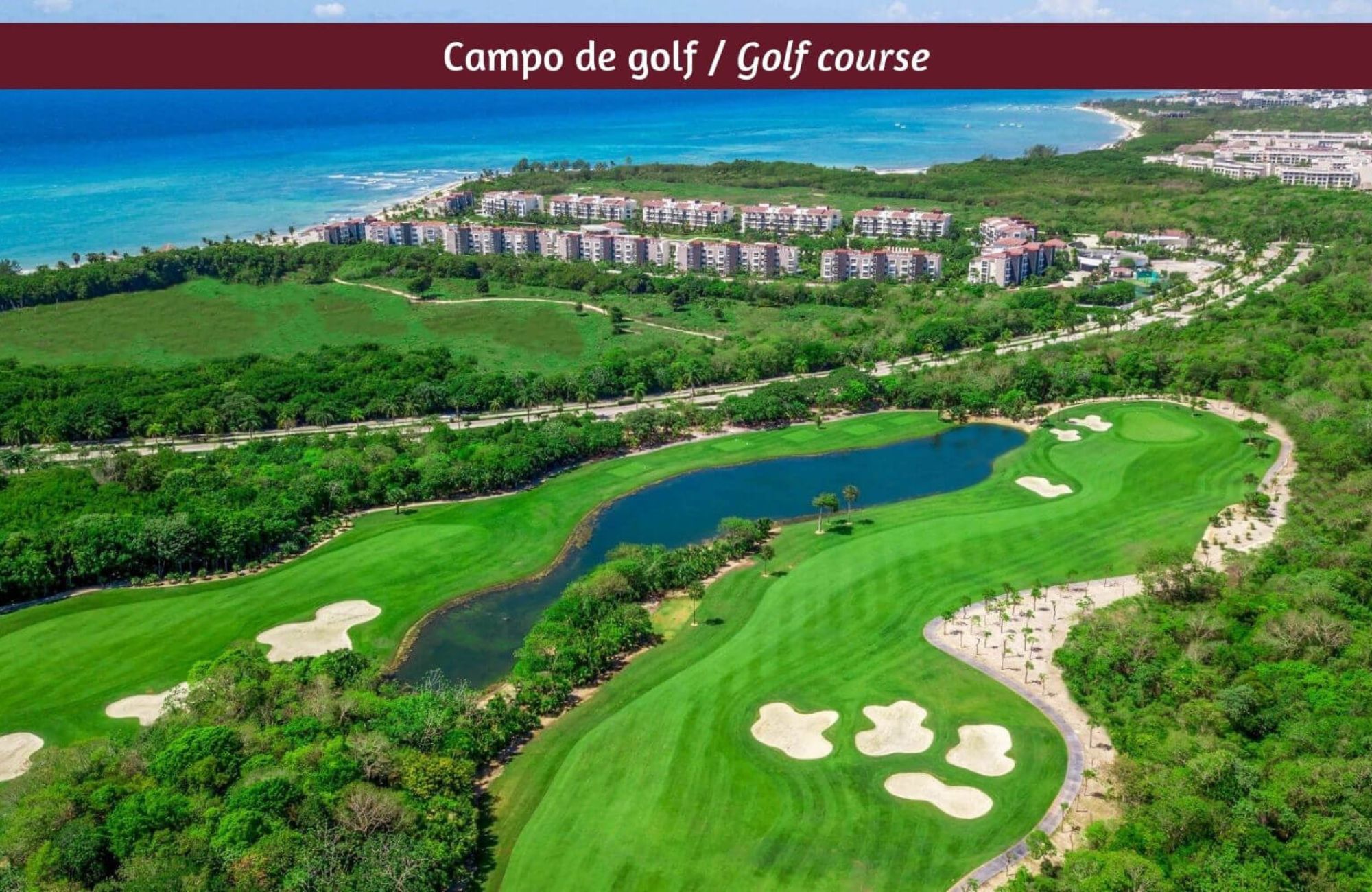 Golf-course view condo in The Village, for sale, Corasol, Playa del Carmen
