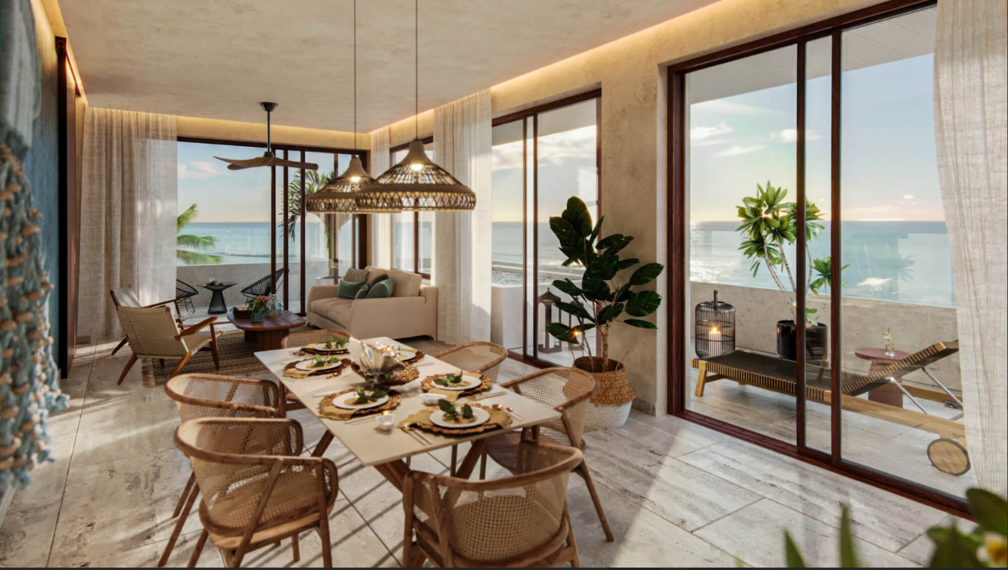 Apartment with private pool, for sale, beachfront, Puerto Morelos.