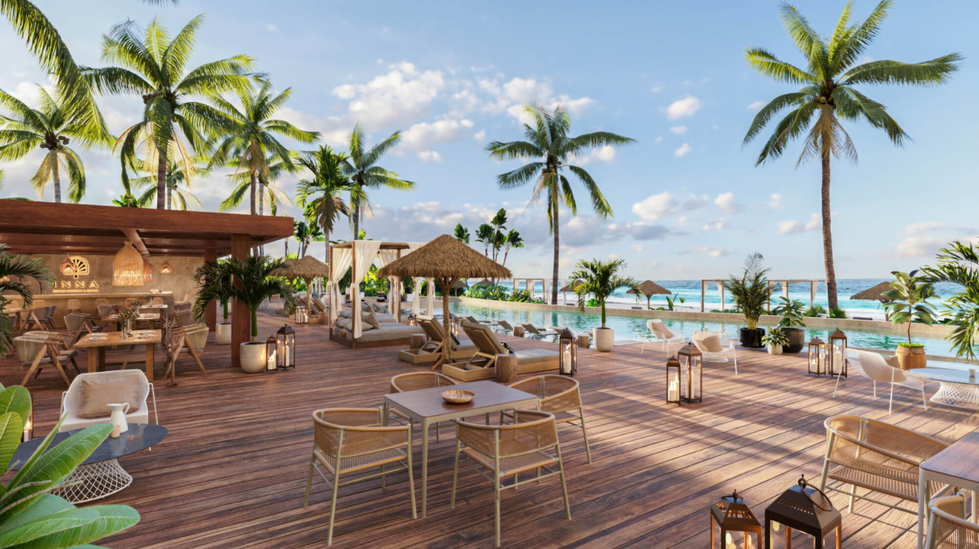 Furnished beachfront condo with private Jacuzzi, pre-construction, for sale in Puerto Morelos.